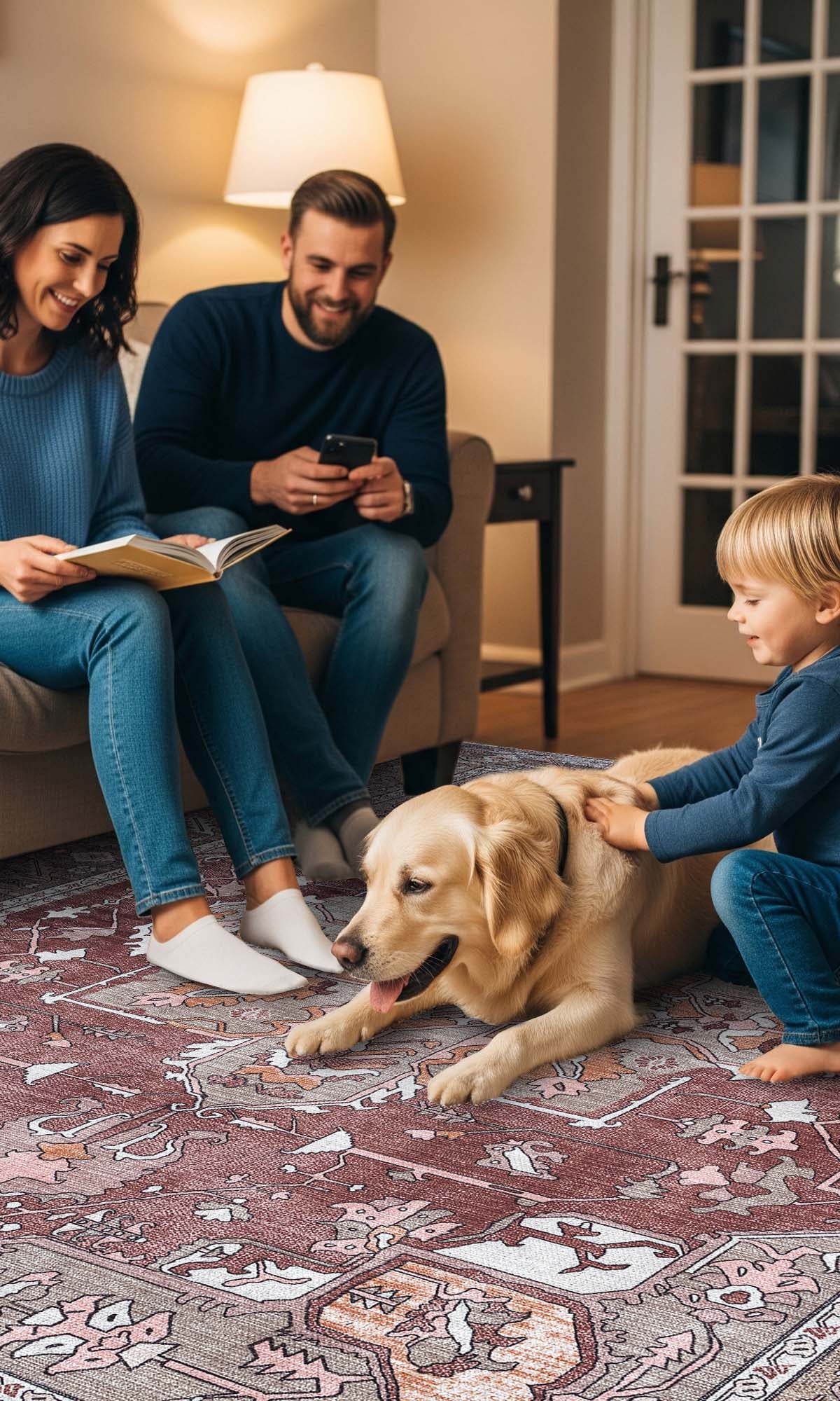 Silas Brown Terracotta Floral Modern Persian Rug