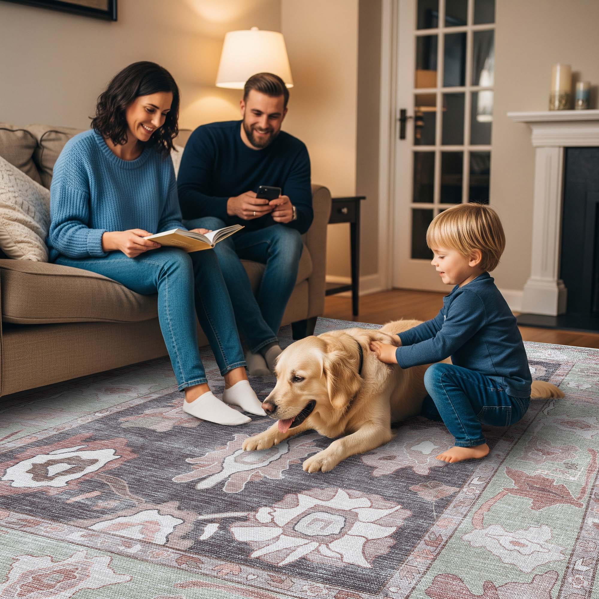 Rajiya Earth Tones Floral Modern Oushak Rug