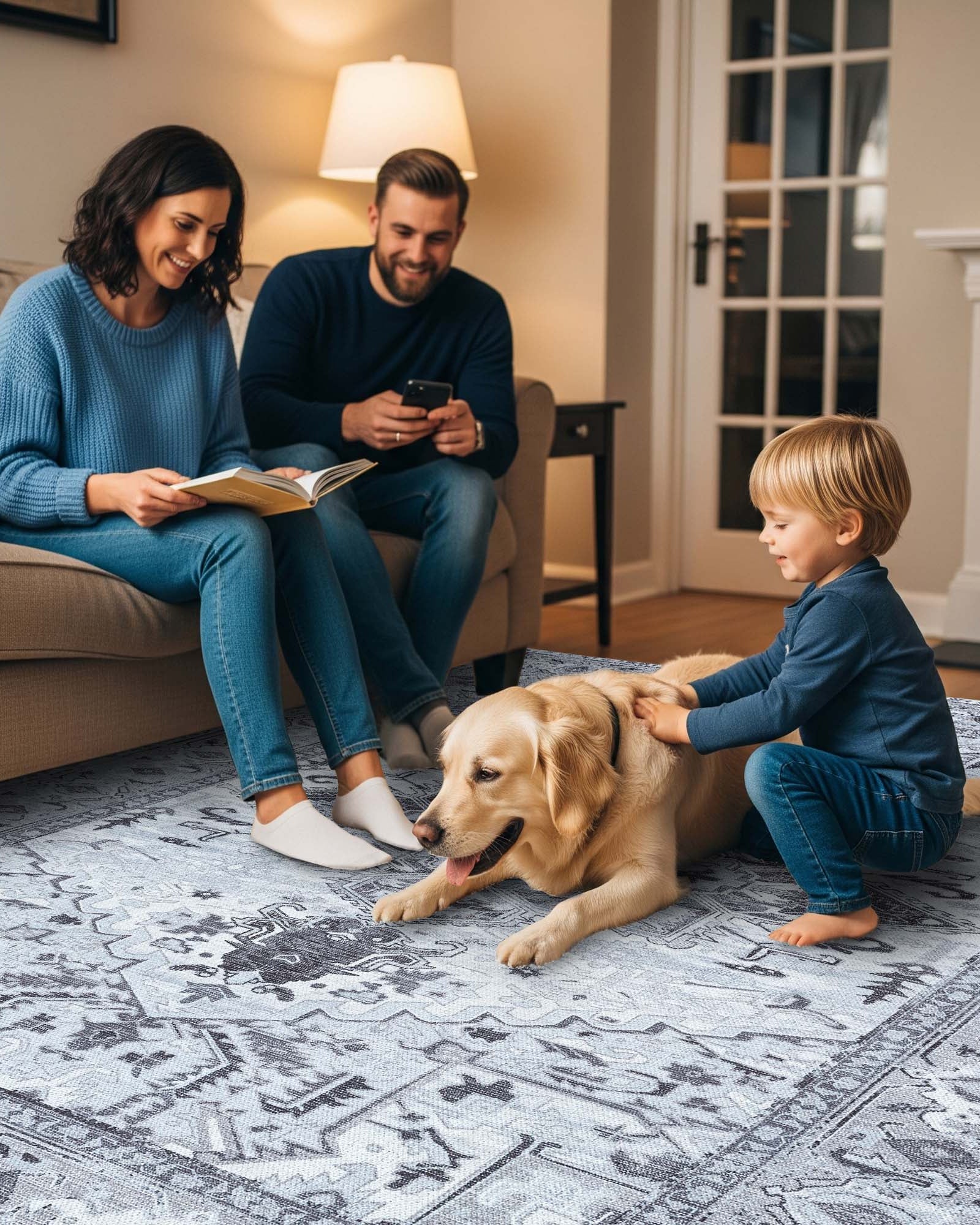 Pastel Heriz Light Gray Area Rug