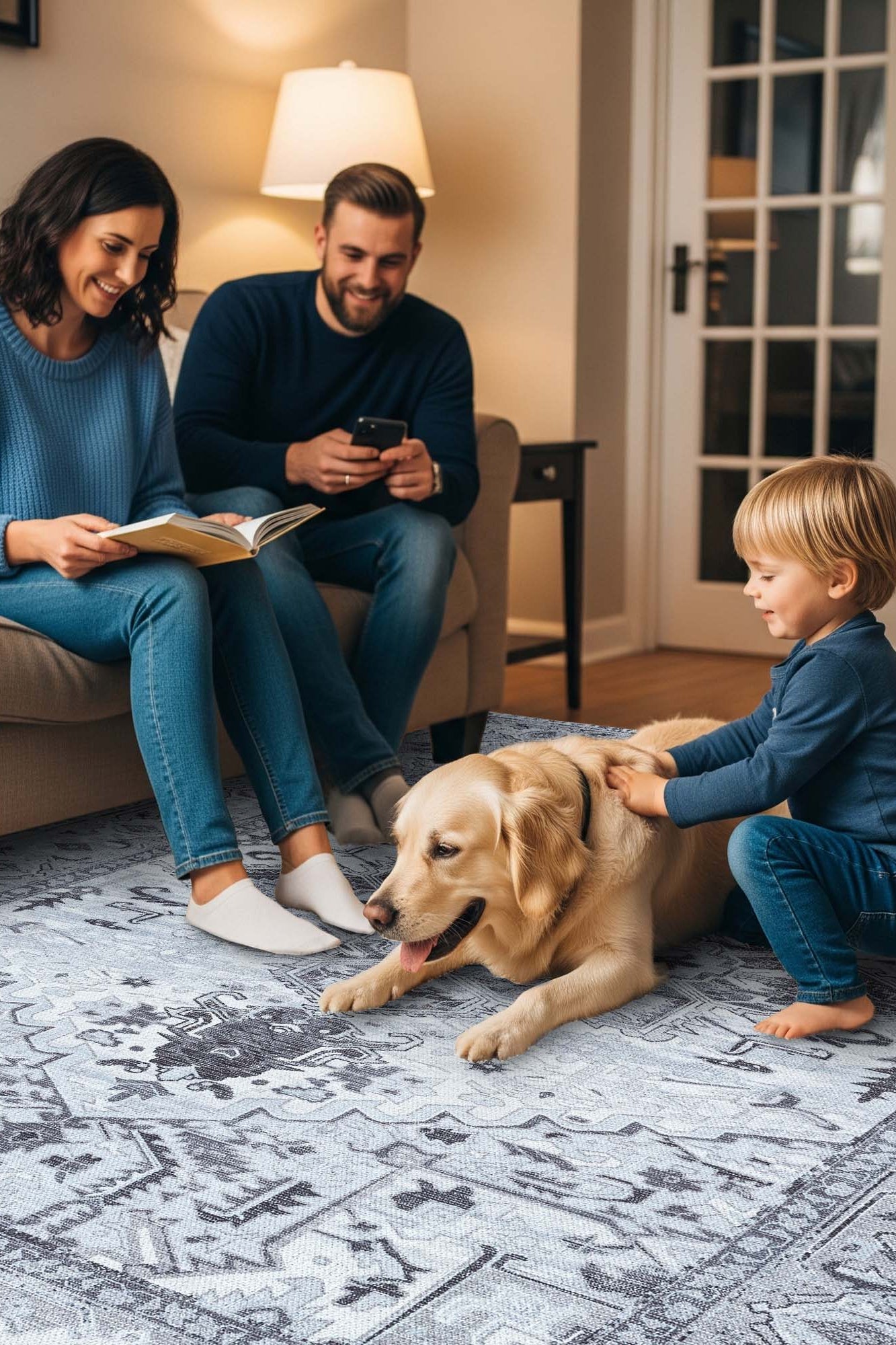 Pastel Heriz Light Gray Area Rug