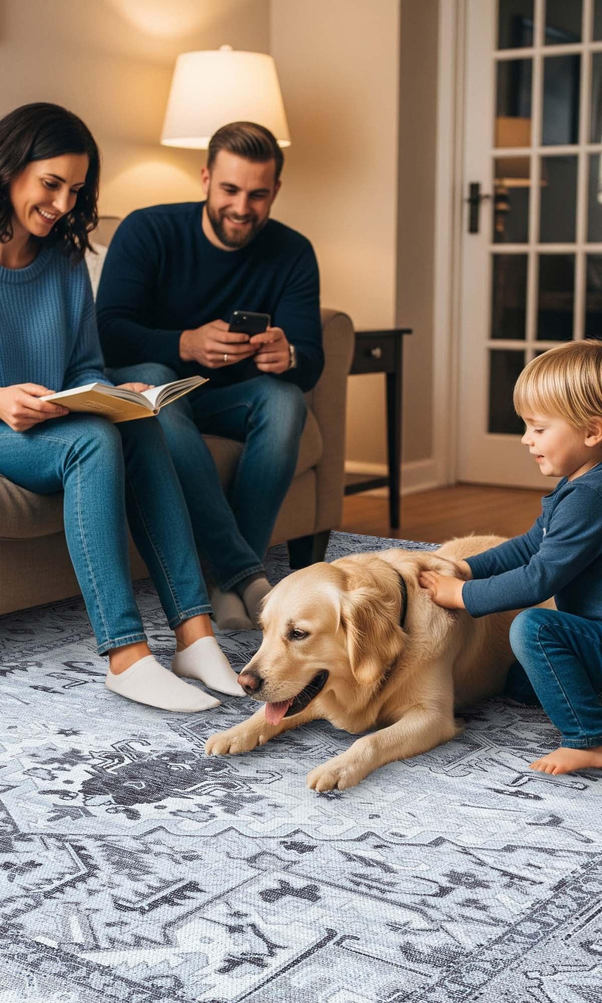 Pastel Heriz Light Gray Area Rug