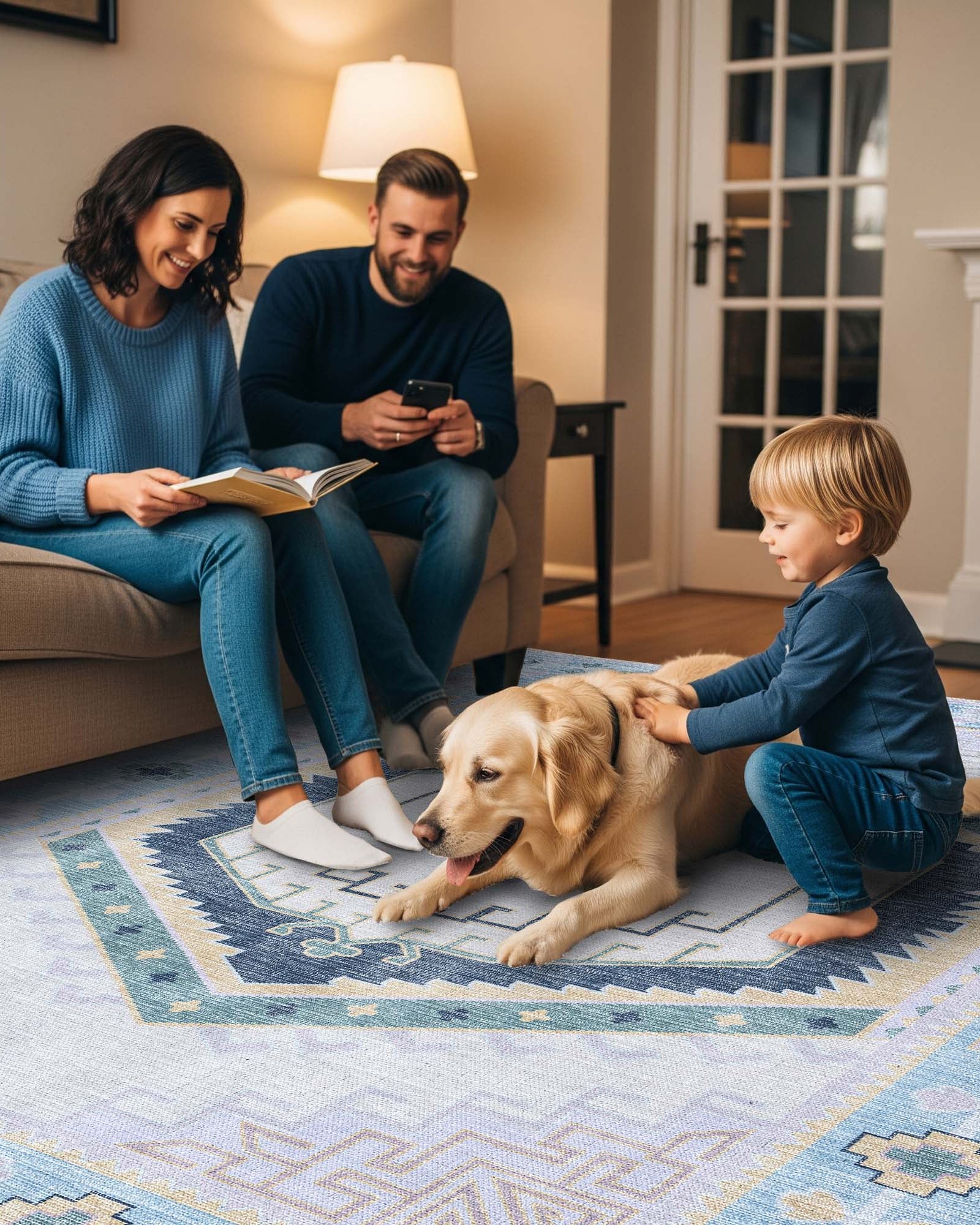 Averill Lavender, Pink & Blue Modern Oushak Rug