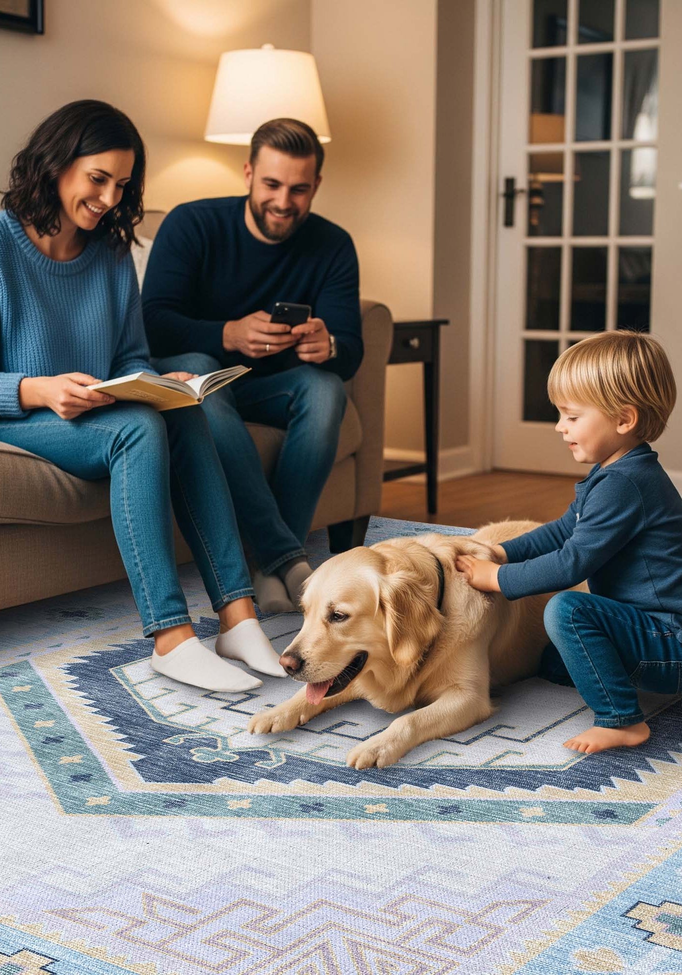 Averill Lavender, Pink & Blue Modern Oushak Rug