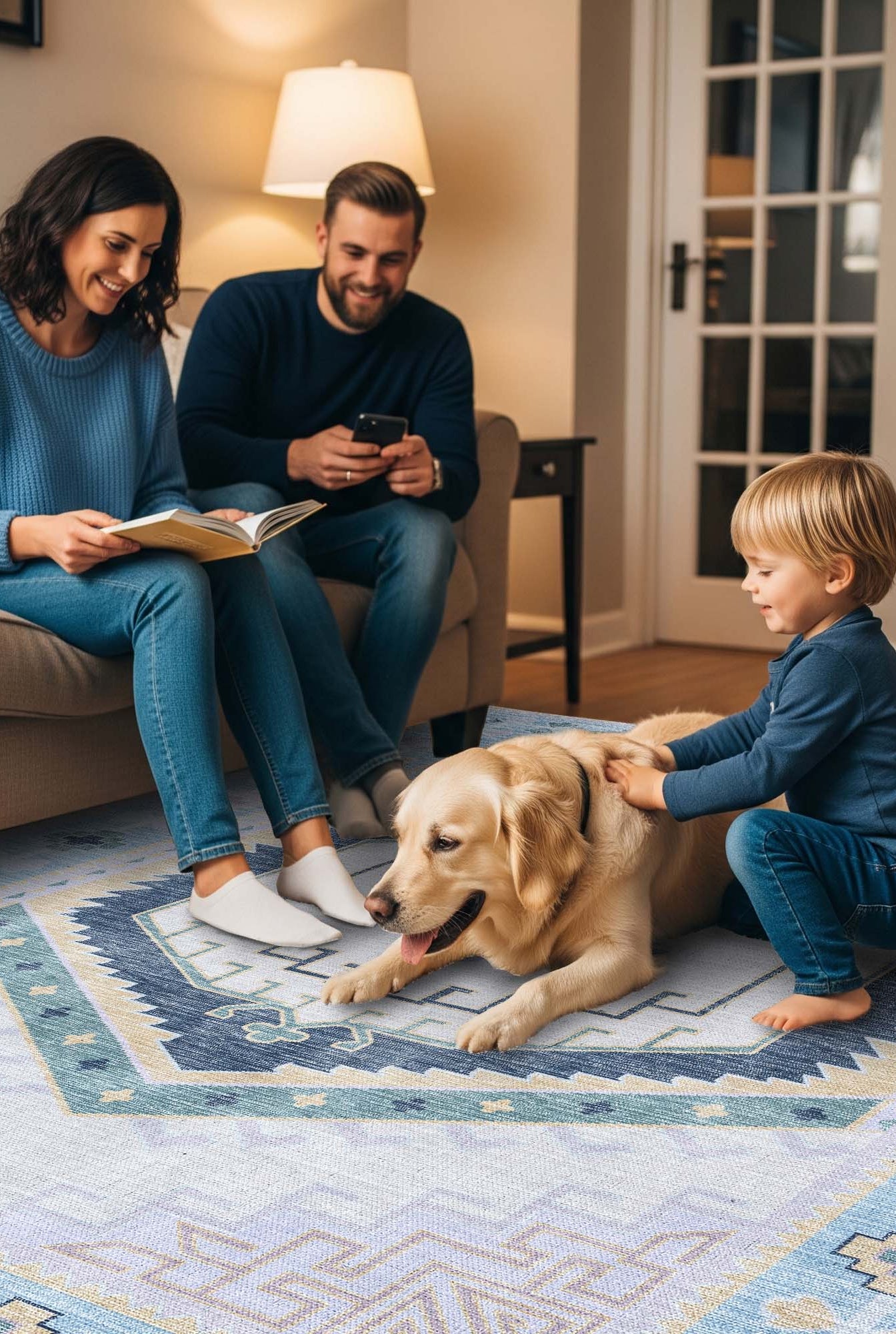 Averill Lavender, Pink & Blue Modern Oushak Rug