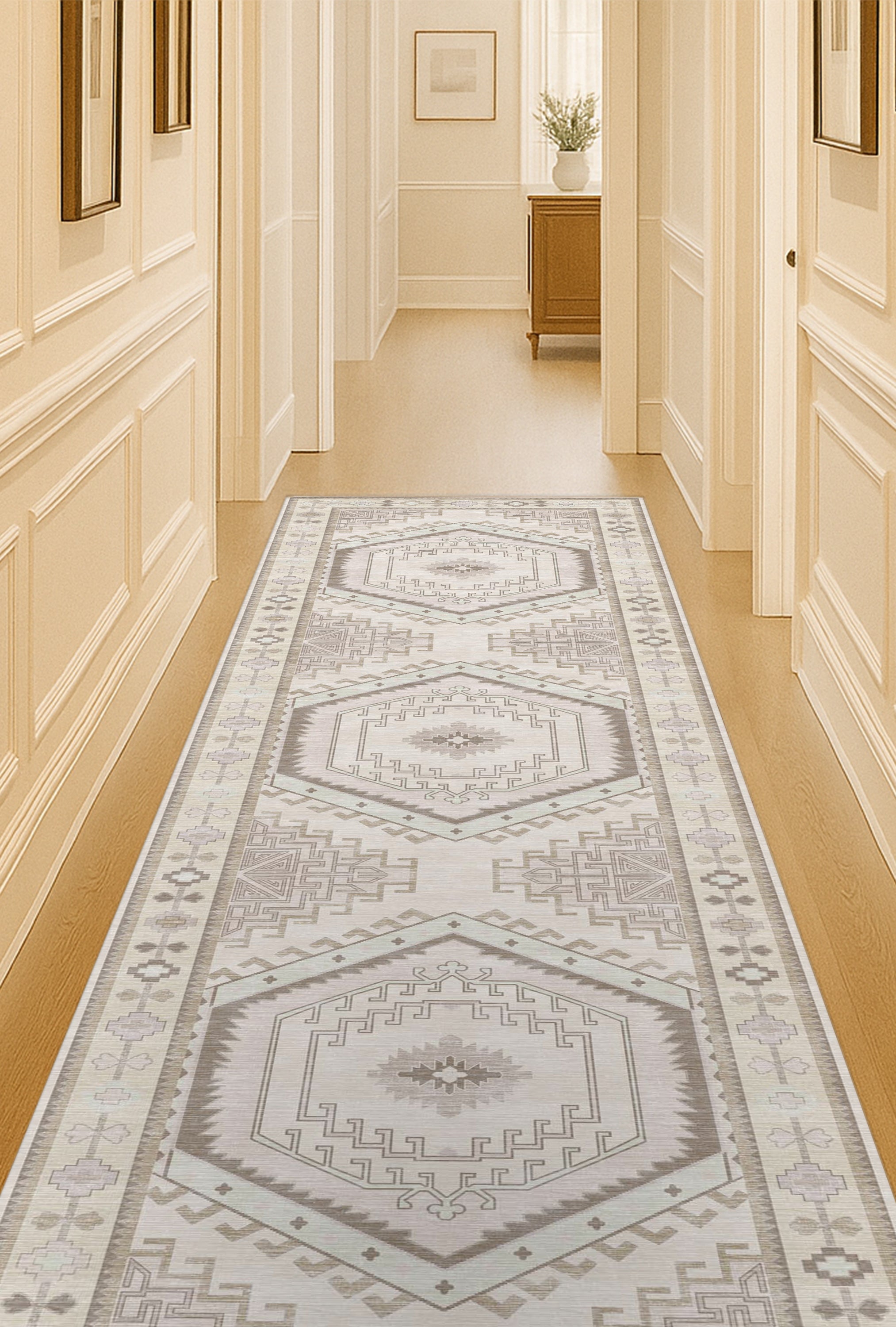 Raven Brown Cream Modern Turkish Rug