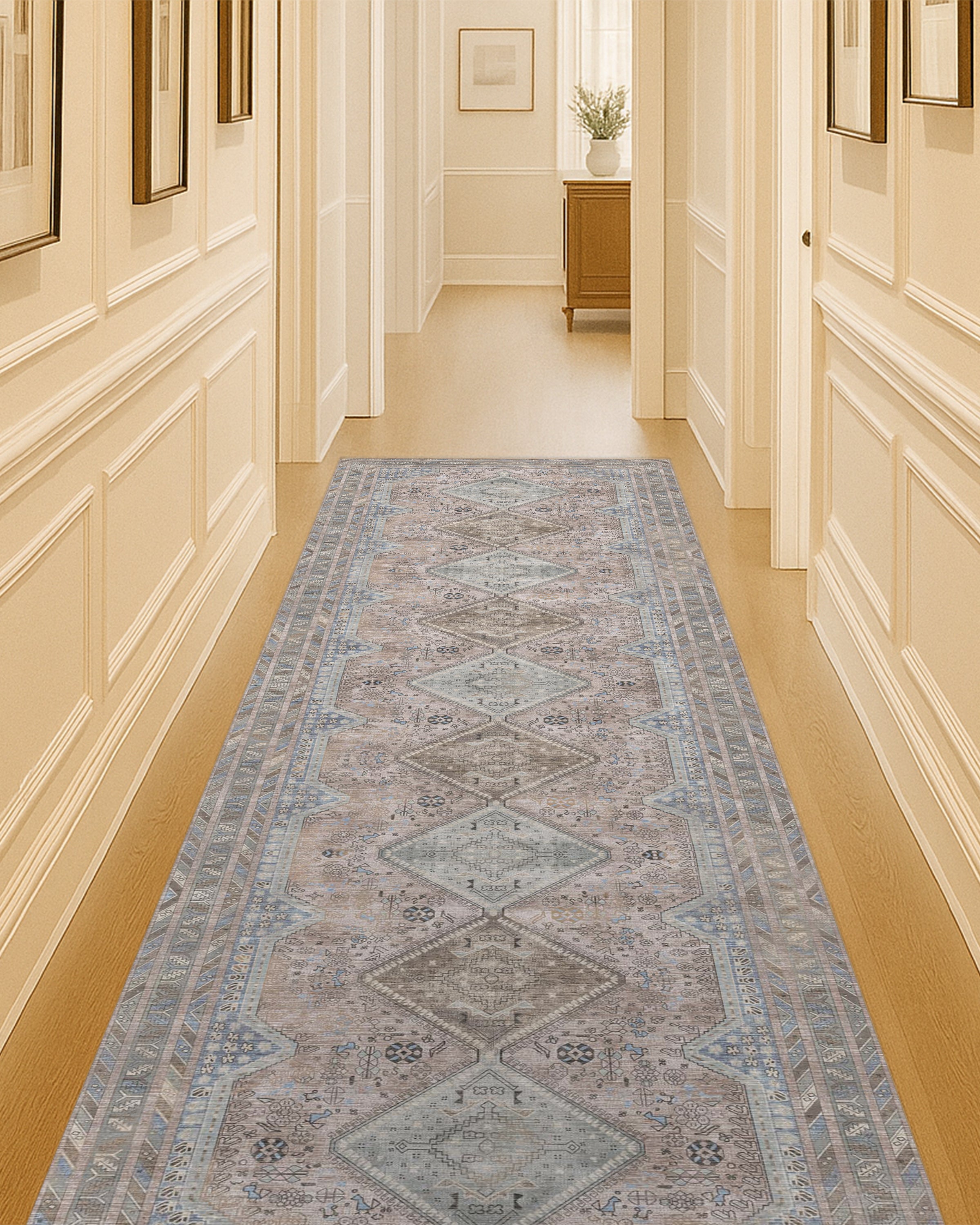 Imani Brown Off-White Modern Turkish Rug