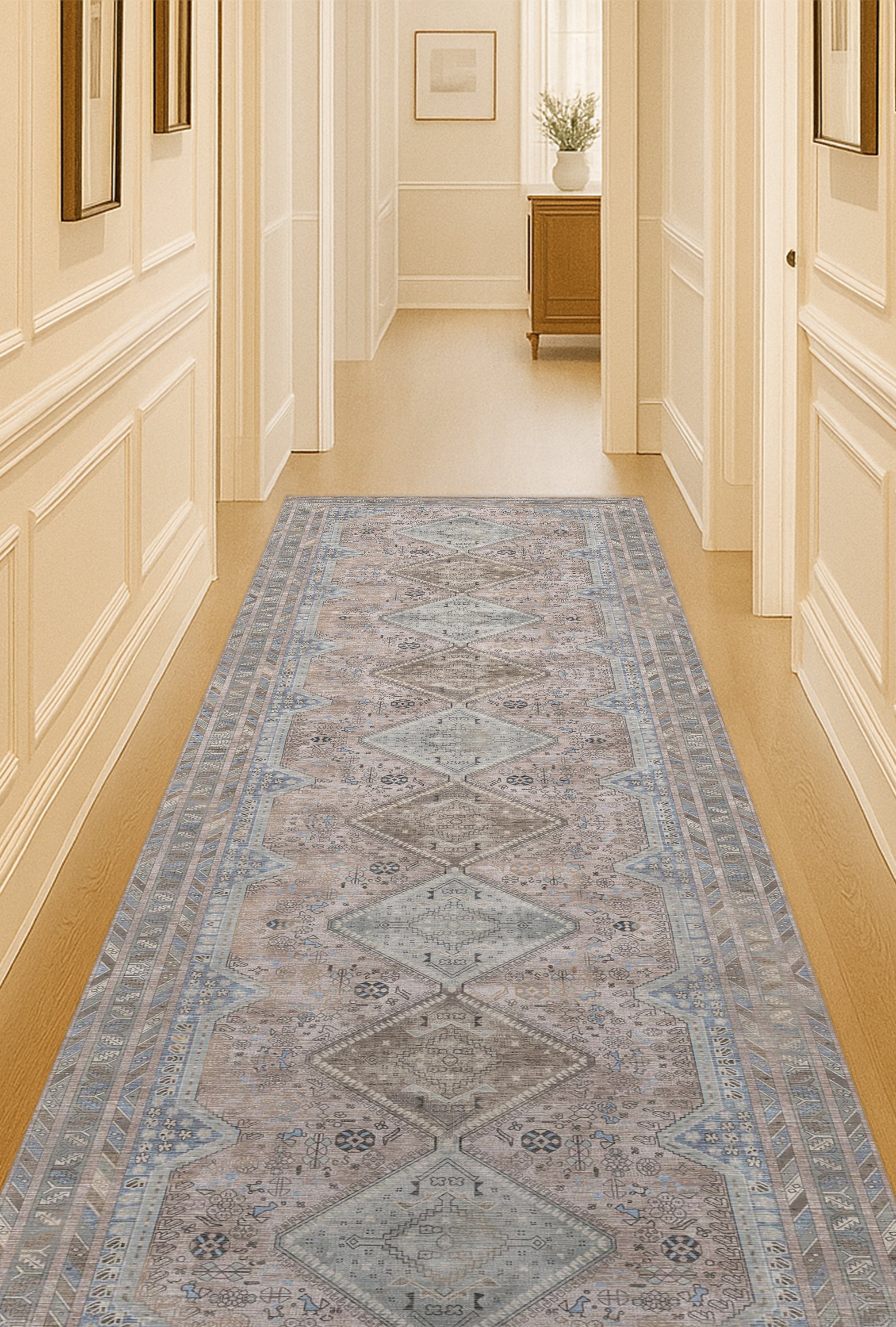 Imani Brown Off-White Modern Turkish Rug