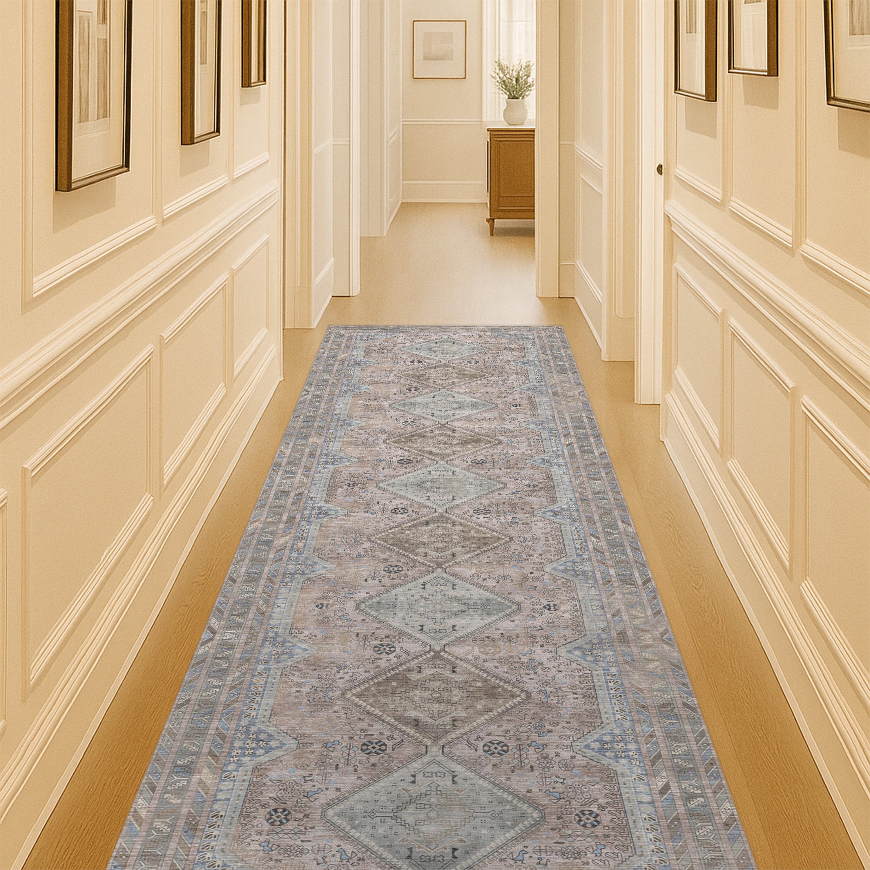 Imani Brown Off-White Modern Turkish Rug