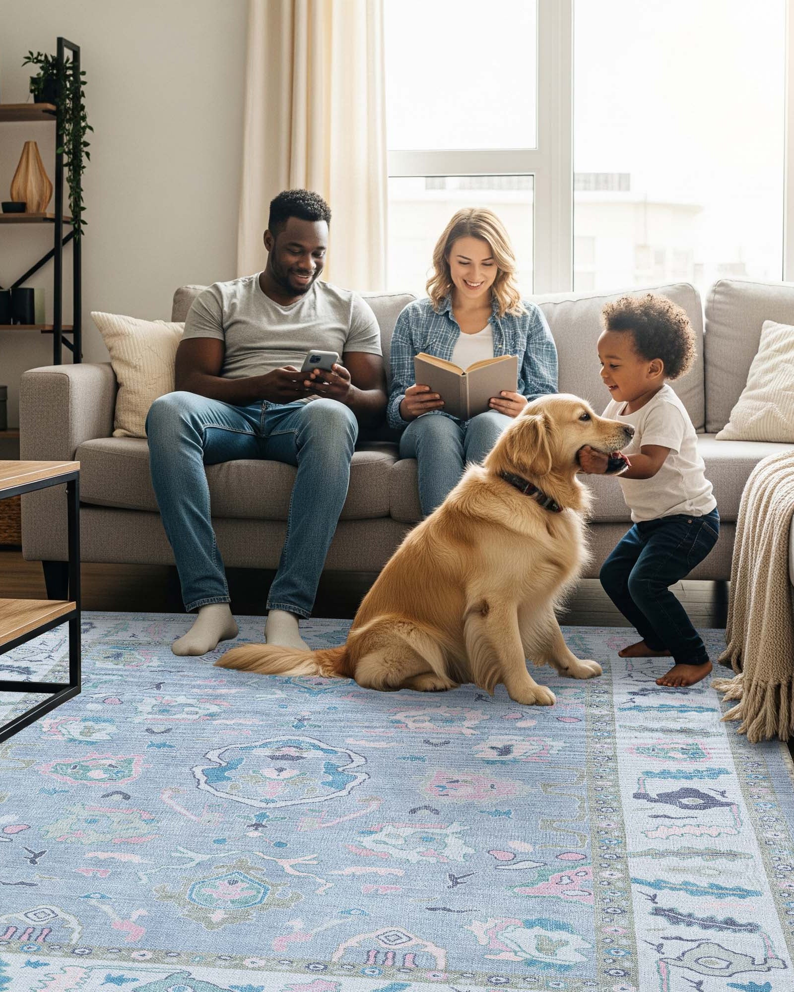 Aviana Pastel Lavender Modern Oushak Rug