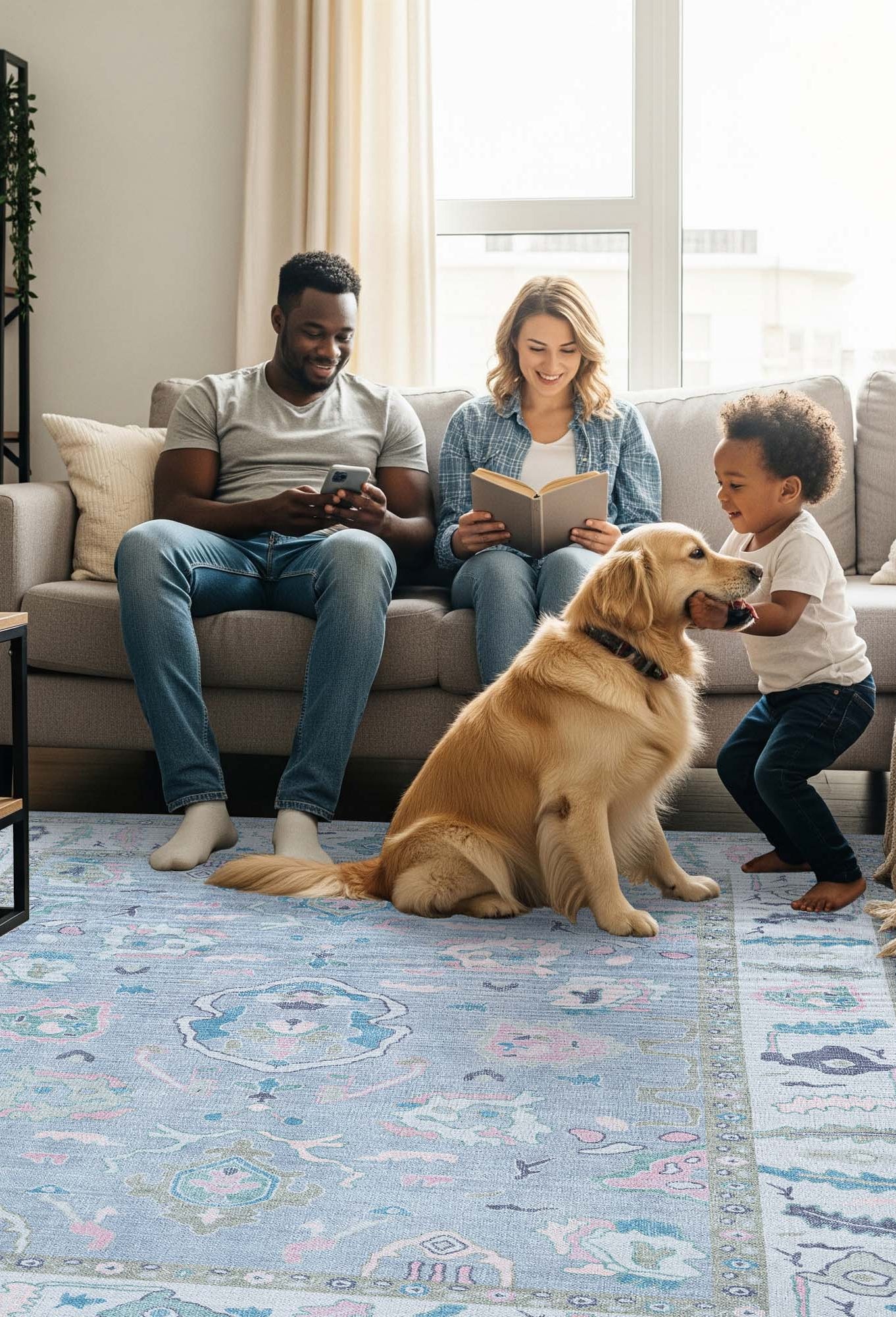 Aviana Pastel Lavender Modern Oushak Rug