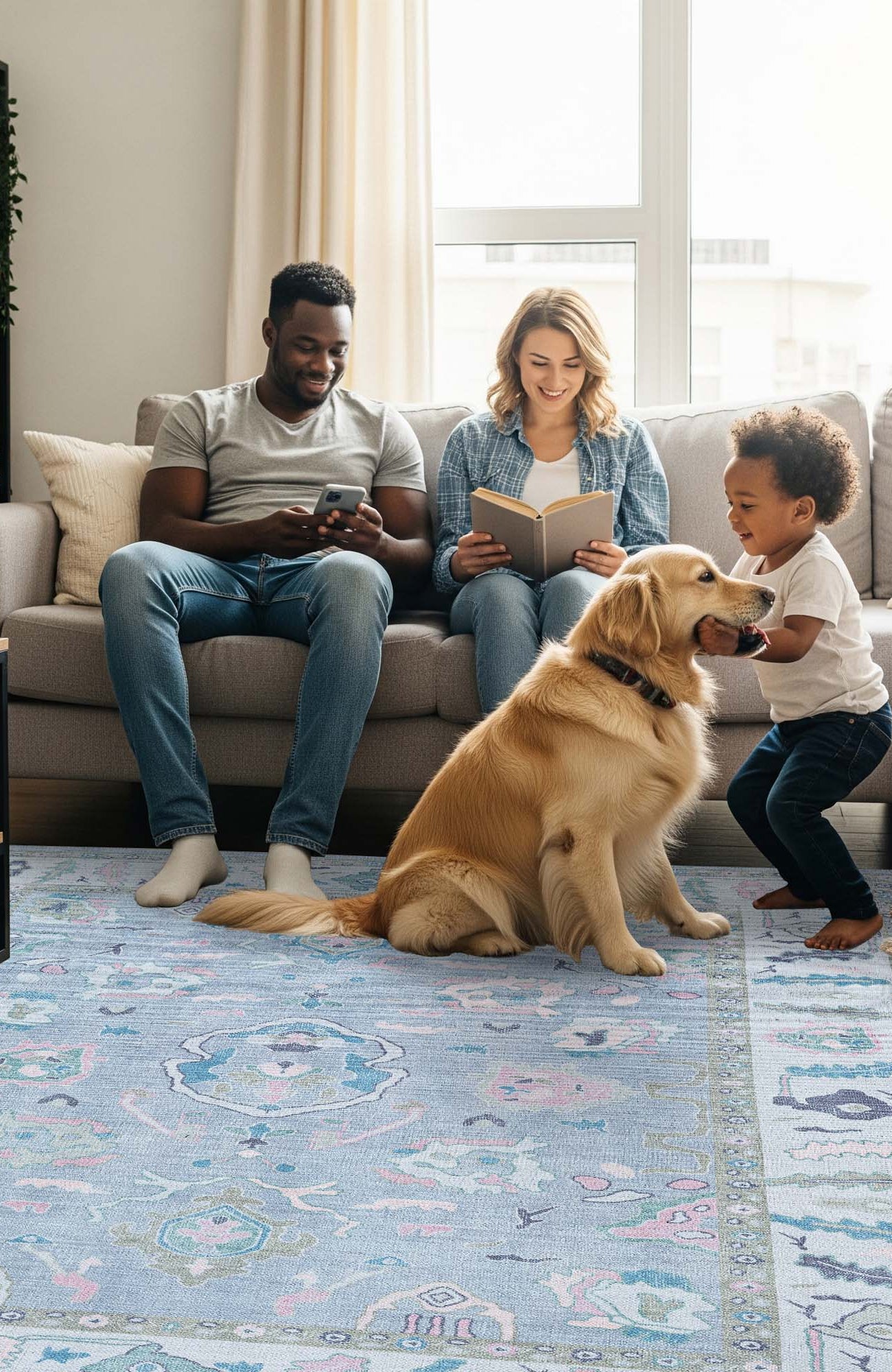 Aviana Pastel Lavender Modern Oushak Rug