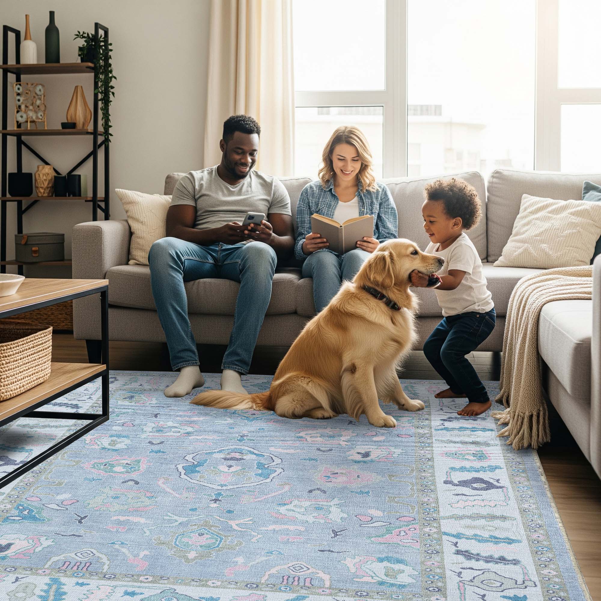 Aviana Pastel Lavender Modern Oushak Rug