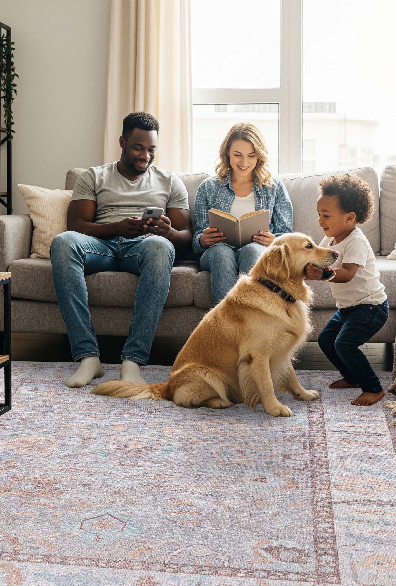 Nadia Muted Brown Pastel Modern Oushak Rug