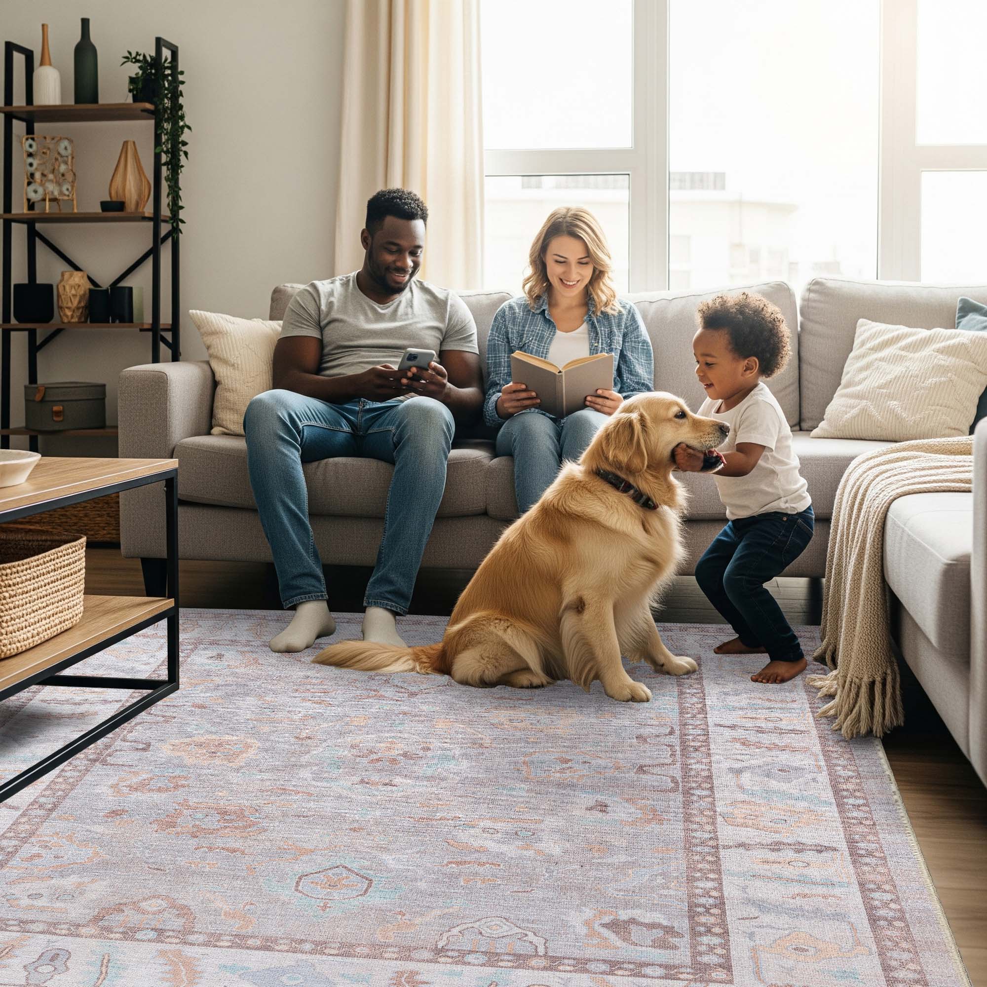 Nadia Muted Brown Pastel Modern Oushak Rug