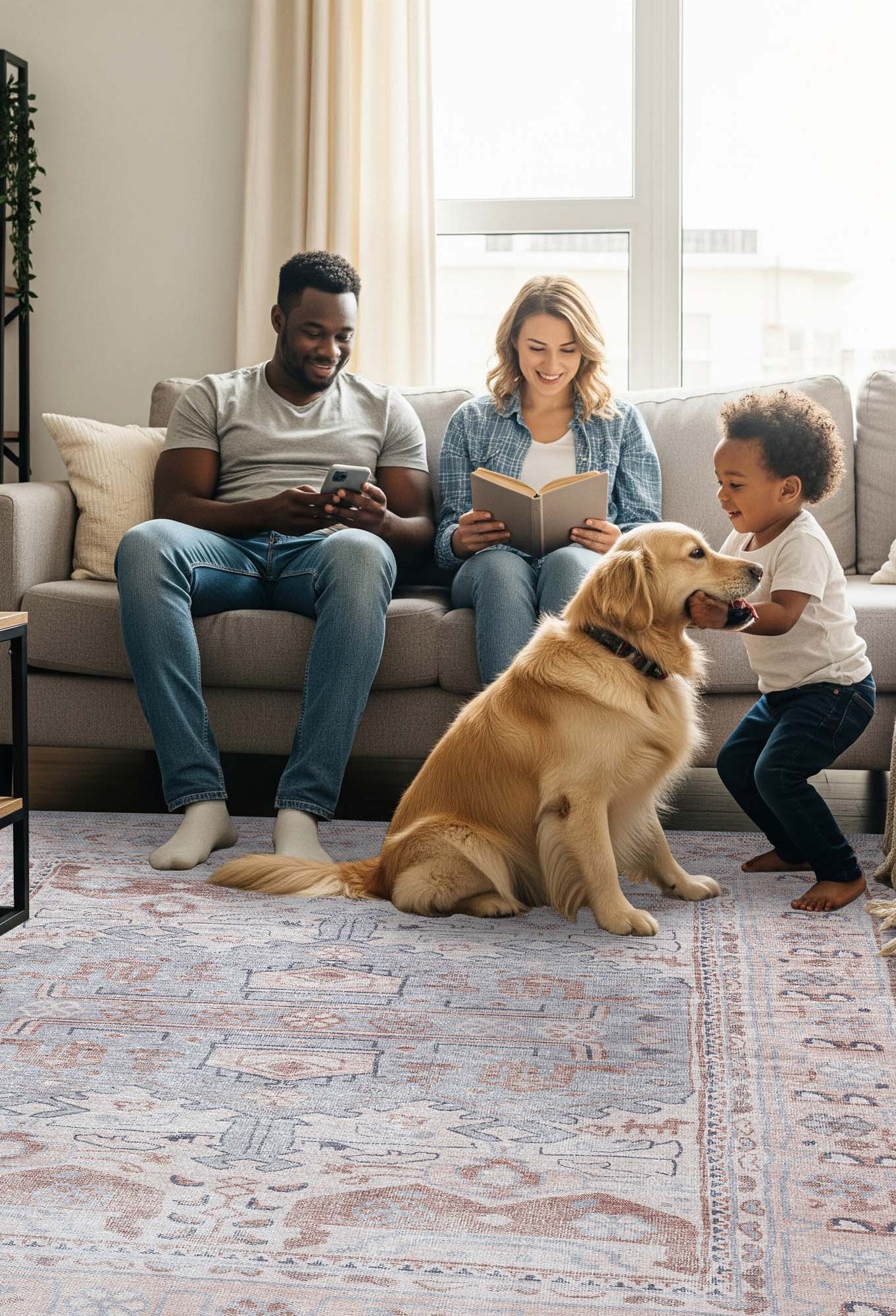 Atiya Neutral Earth Beige Vintage Turkish Rug