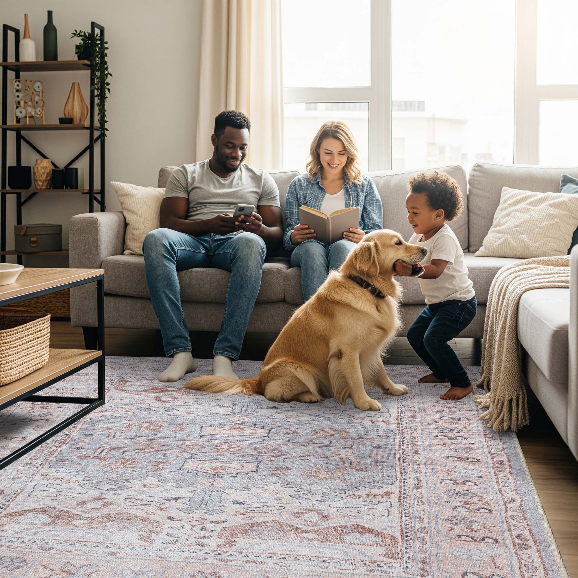 Atiya Neutral Earth Beige Vintage Turkish Rug