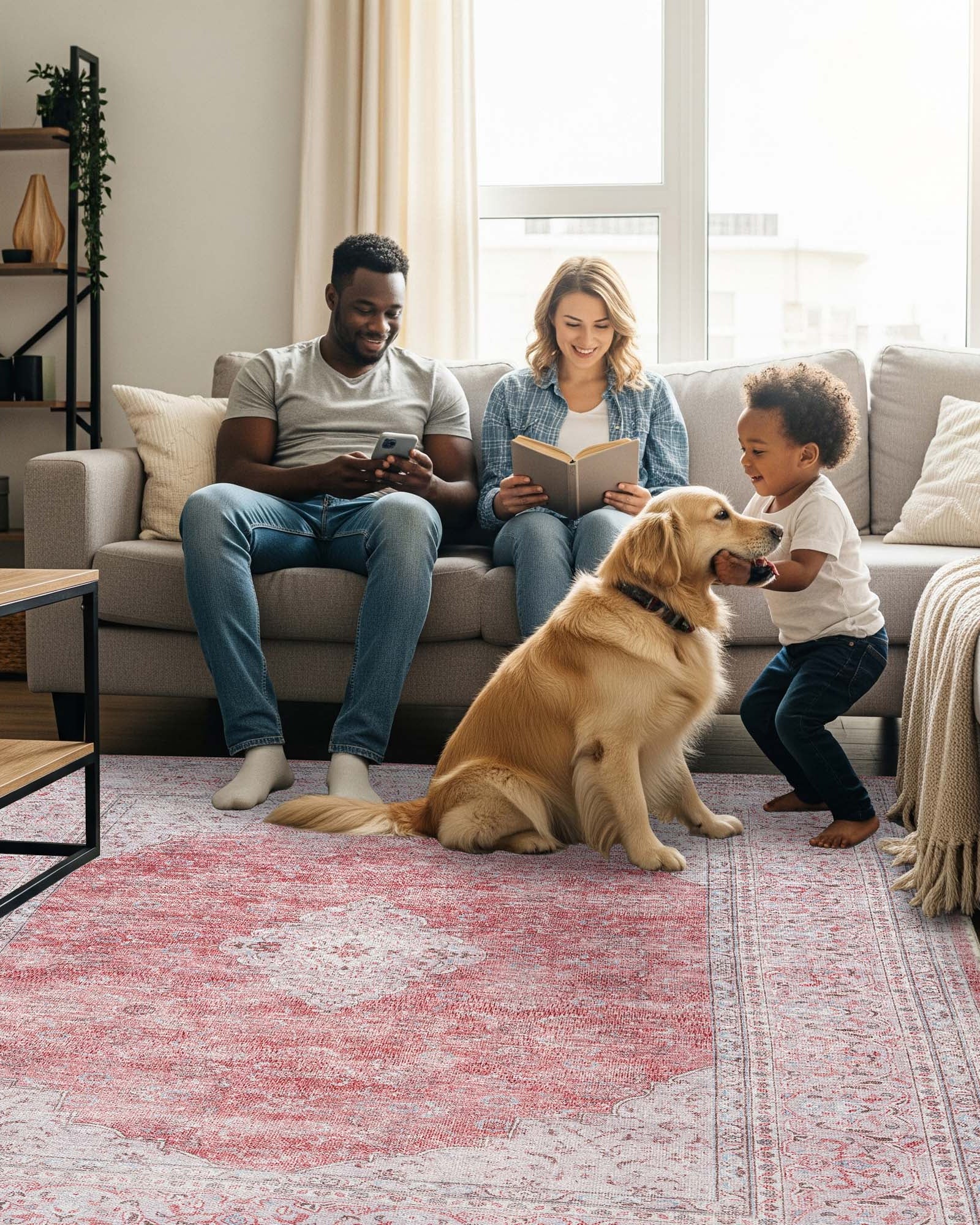 Rowan Bold Warm Orange Turkish Vintage Rug