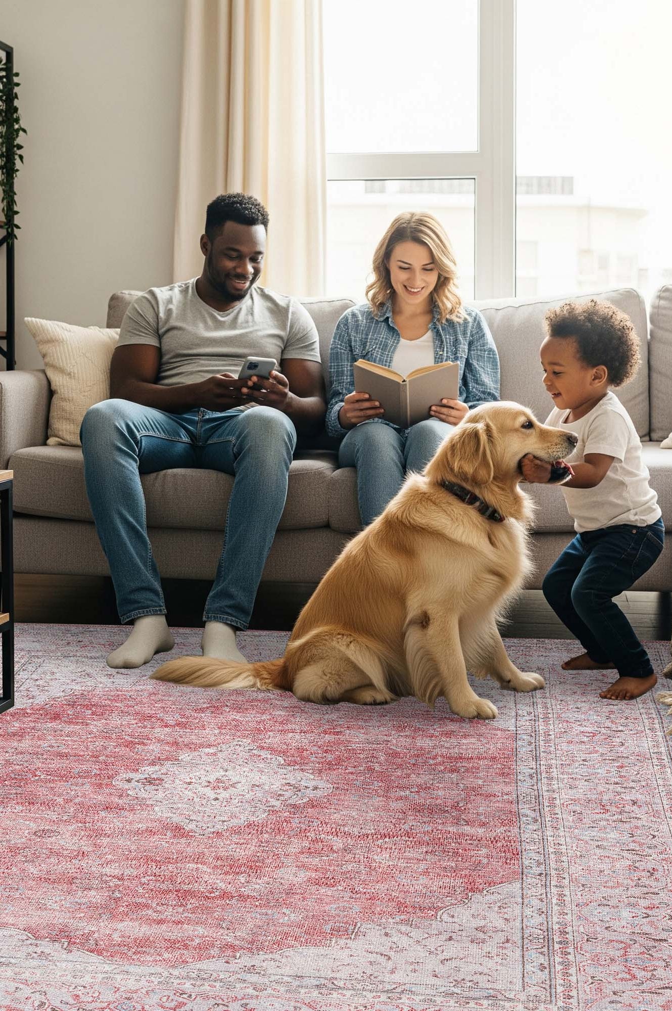 Rowan Bold Warm Orange Turkish Vintage Rug