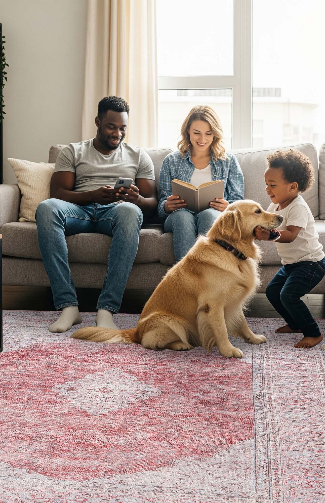 Rowan Bold Warm Orange Turkish Vintage Rug