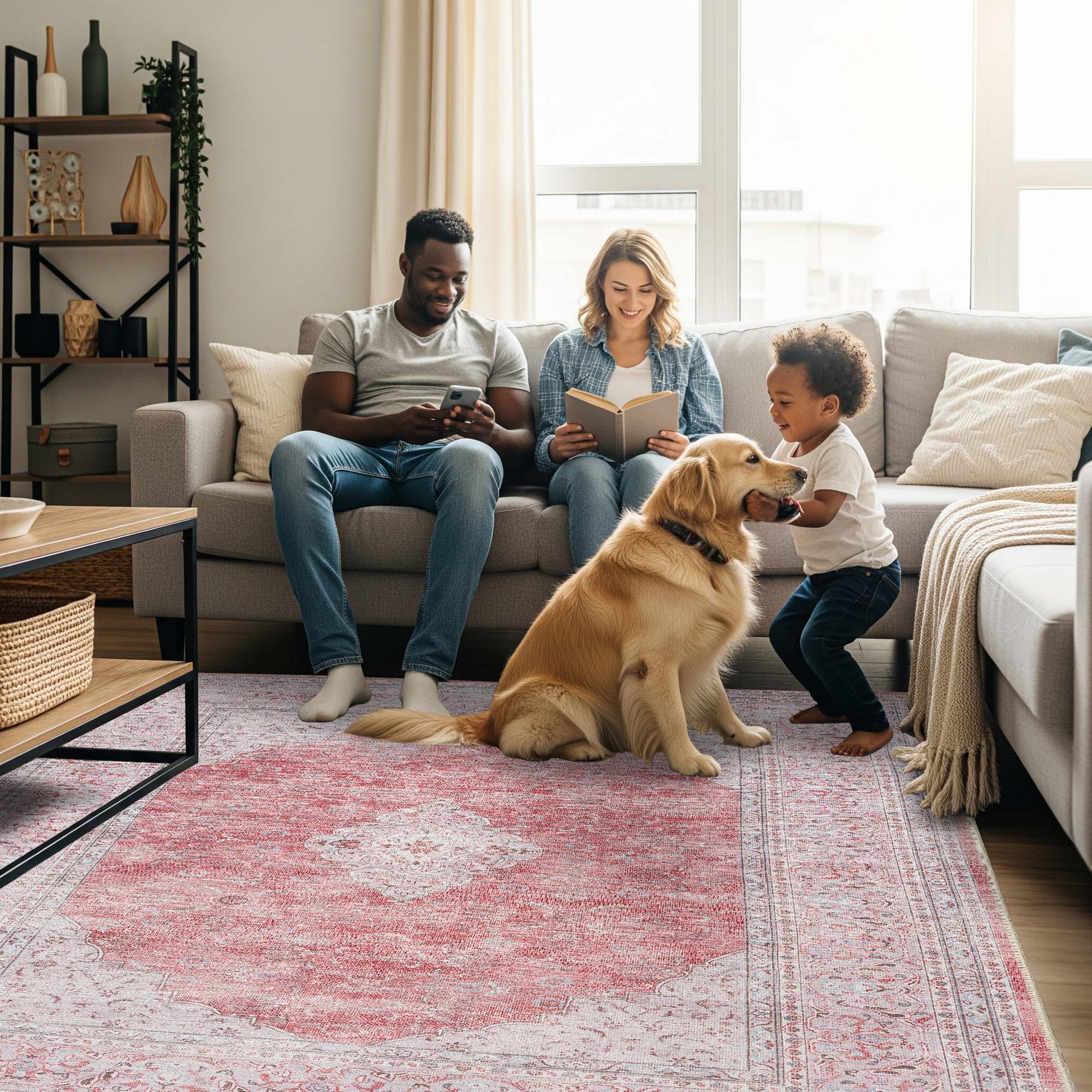 Rowan Bold Warm Orange Turkish Vintage Rug