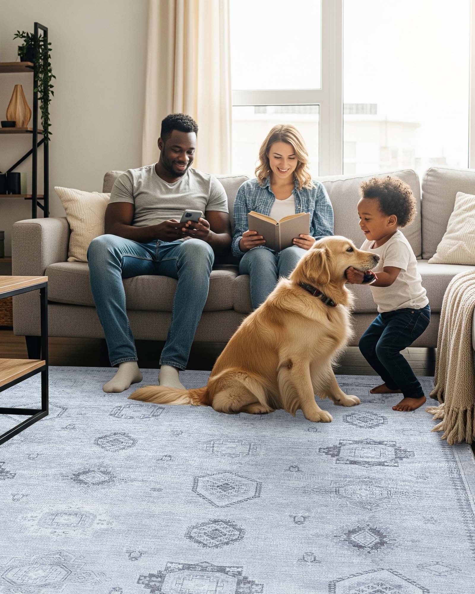 Ruba Neutral Silver Gray Antique Oushak Rug