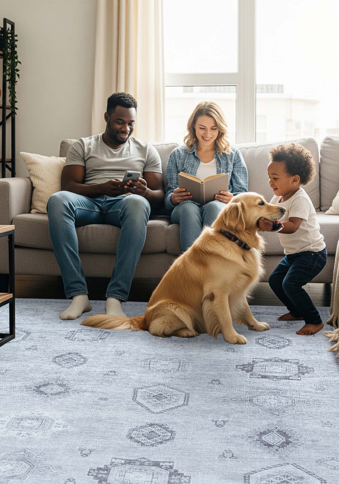 Ruba Neutral Silver Gray Antique Oushak Rug