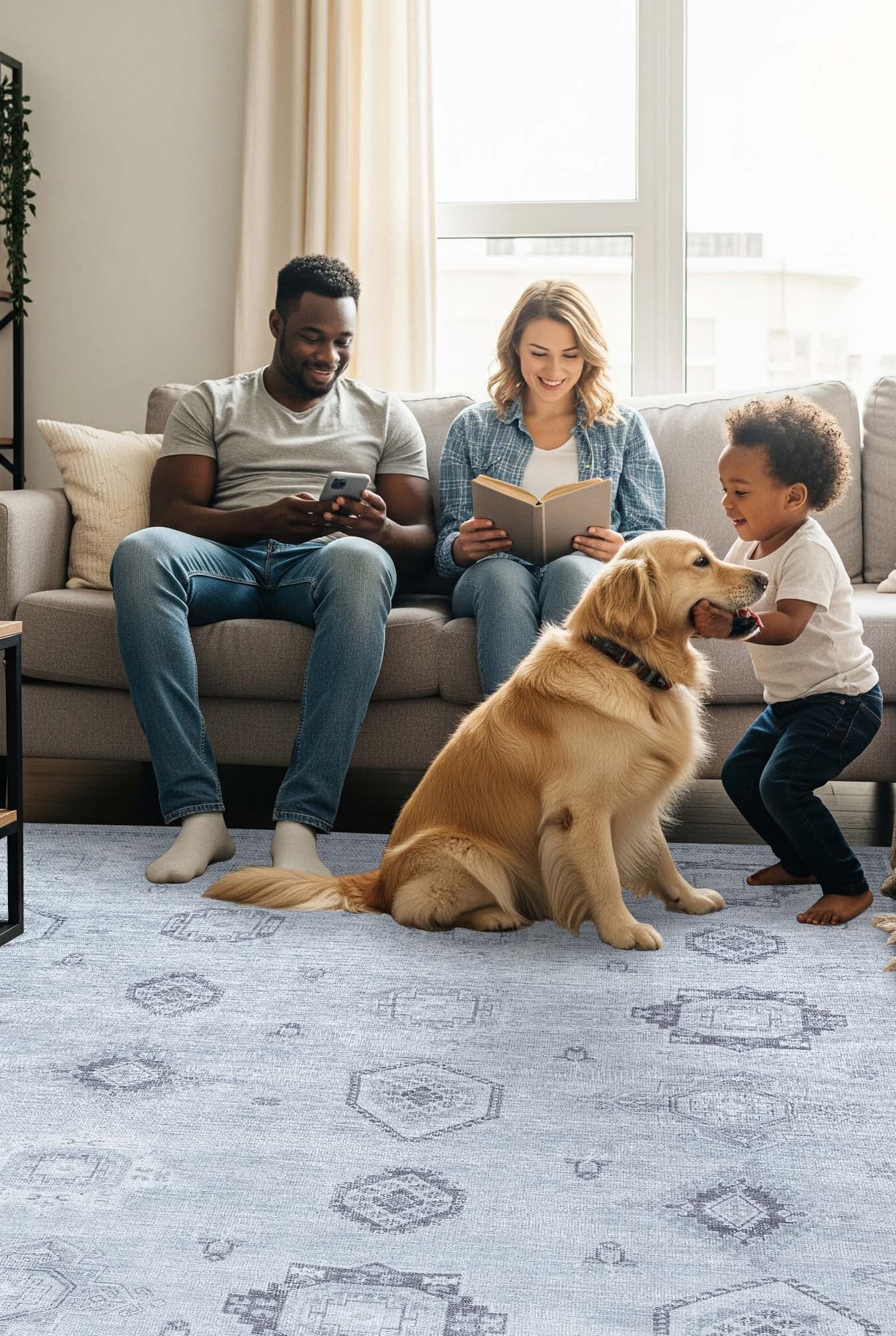 Ruba Neutral Silver Gray Antique Oushak Rug