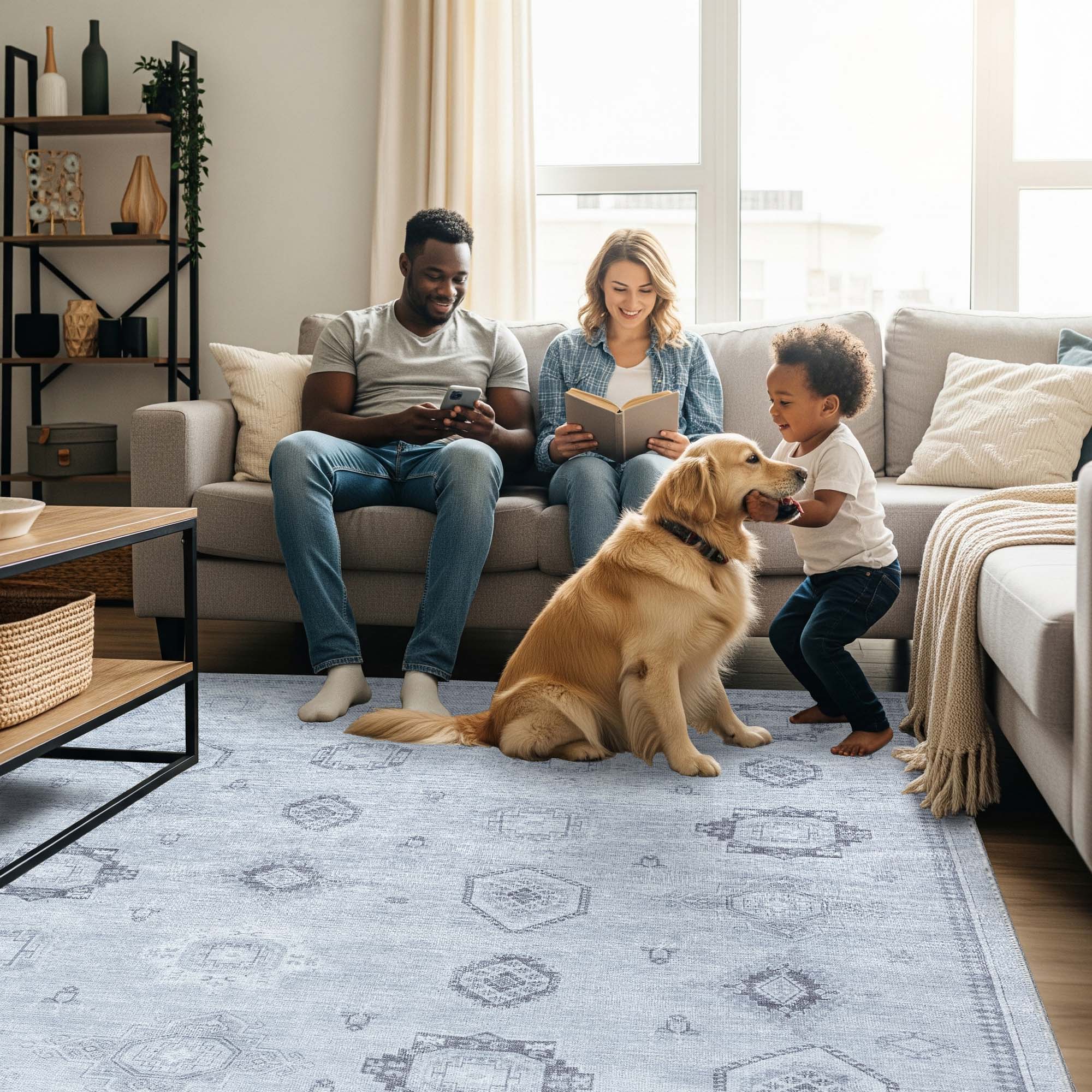 Ruba Neutral Silver Gray Antique Oushak Rug