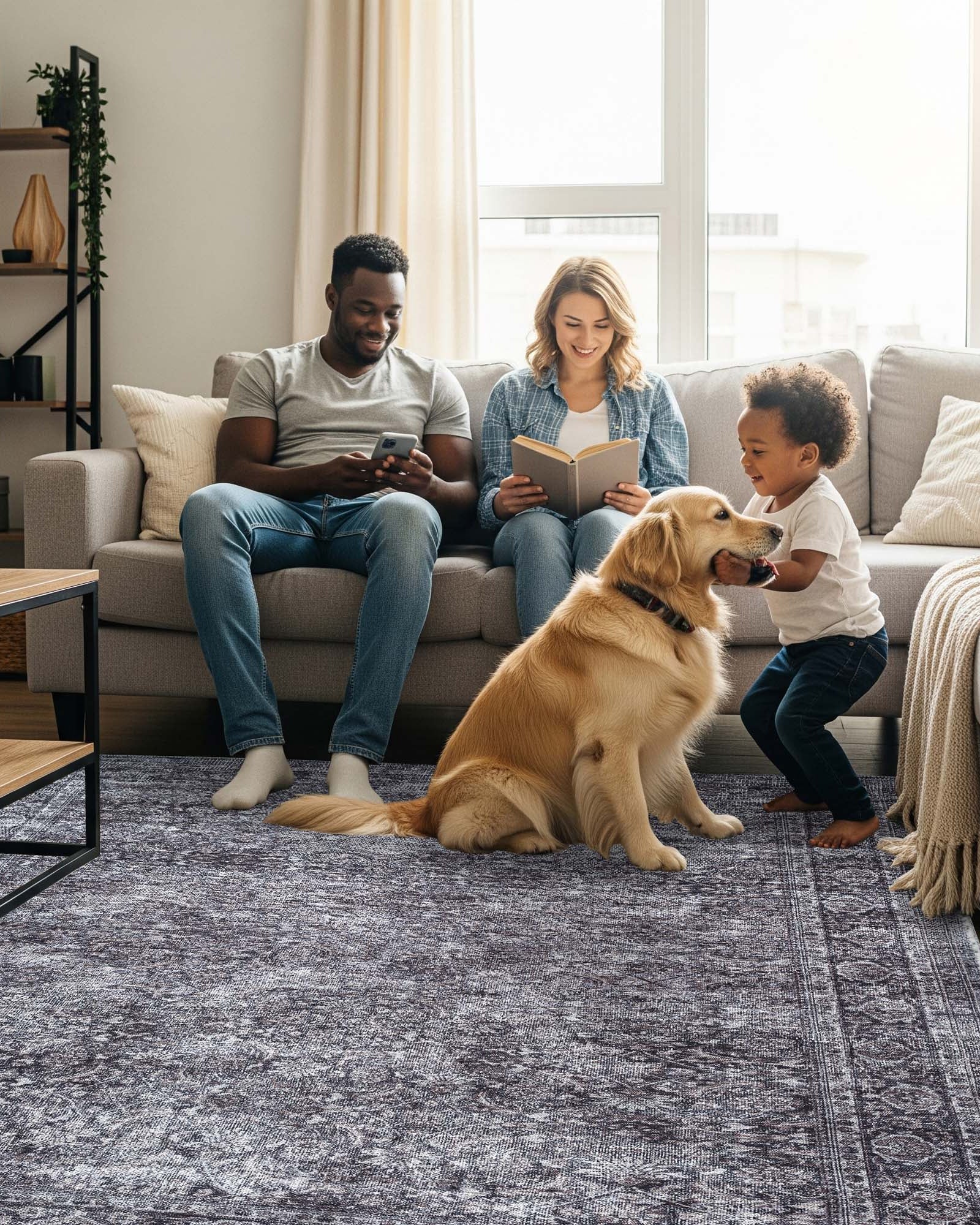 Valerie Distressed Persian Newburg Green & Olive Rug