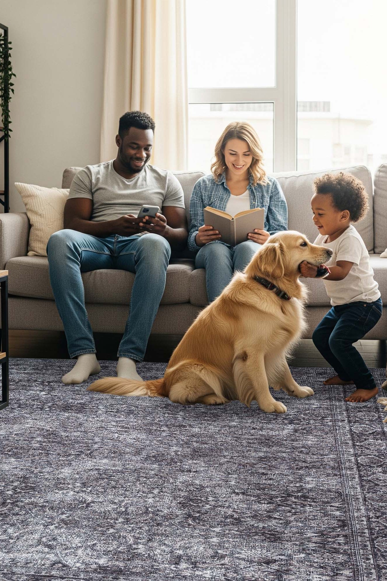 Valerie Distressed Persian Newburg Green & Olive Rug