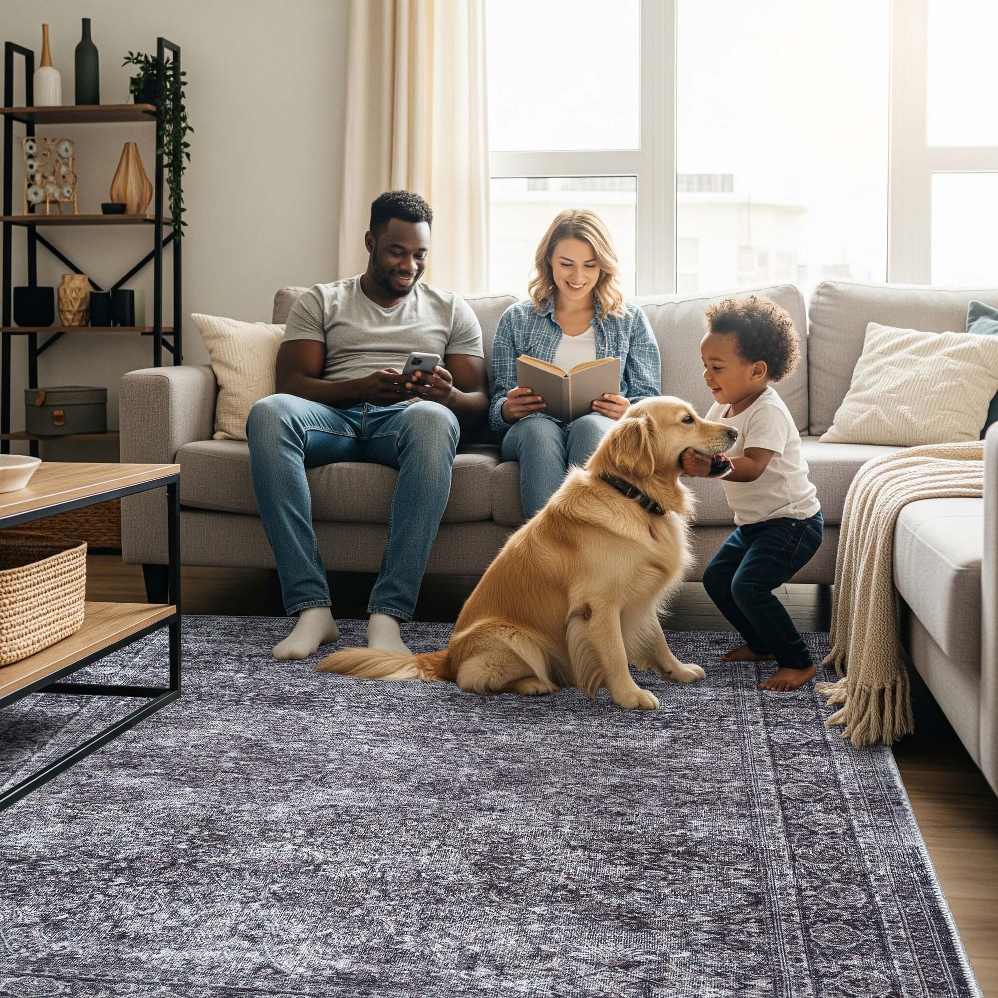 Valerie Distressed Persian Newburg Green & Olive Rug