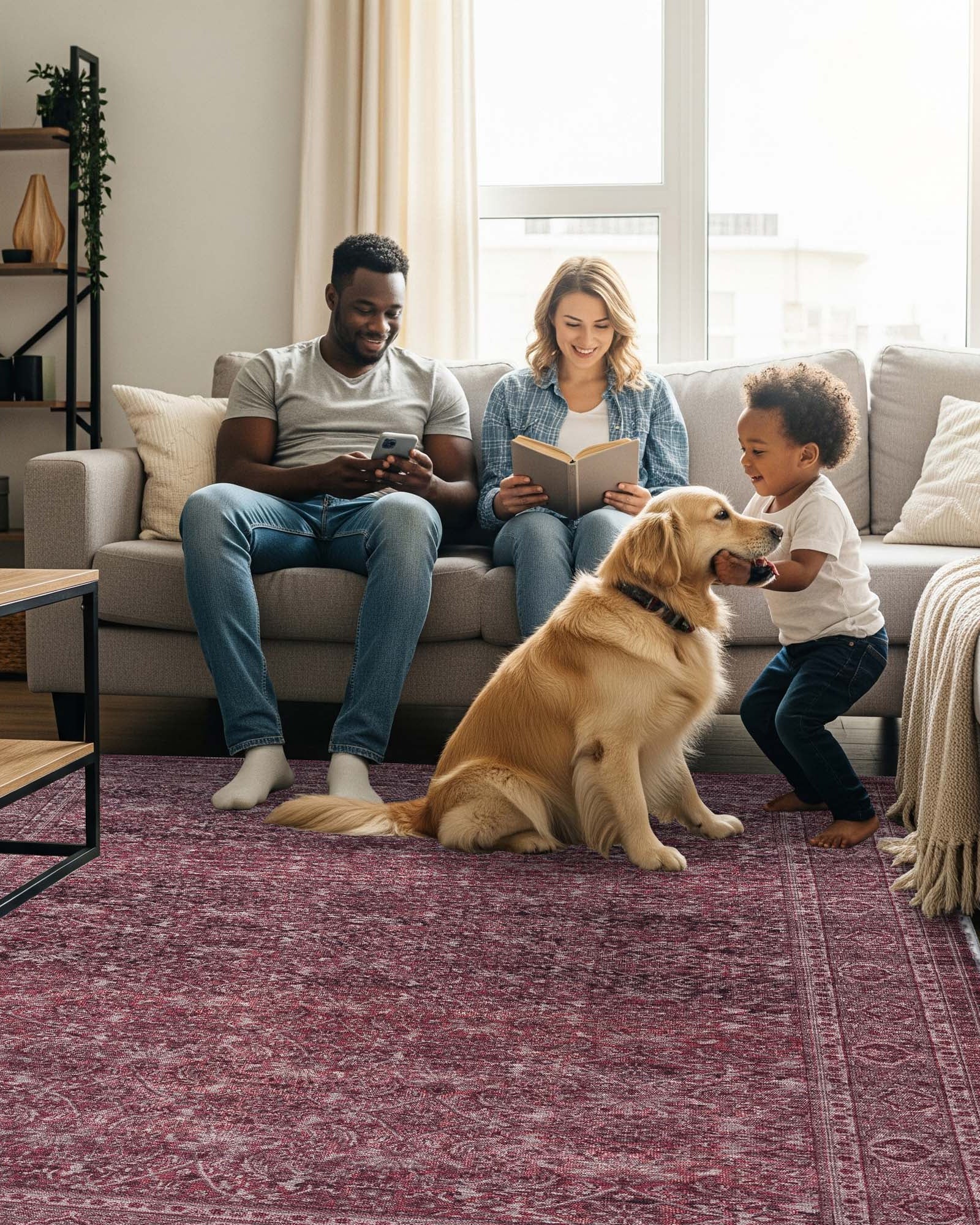 Hermine Red Brown Distressed Persian Vintage Rug
