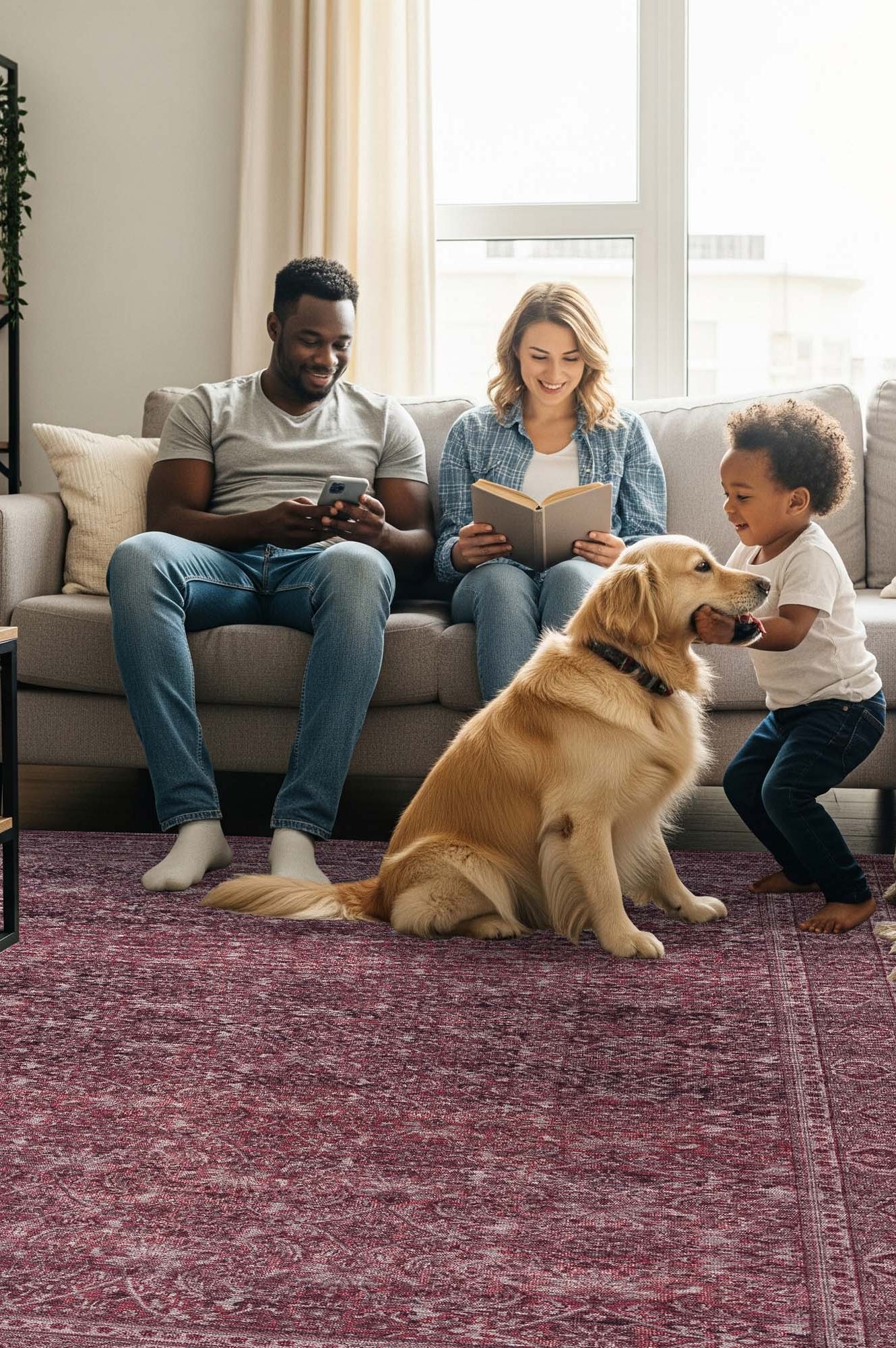 Hermine Red Brown Distressed Persian Vintage Rug