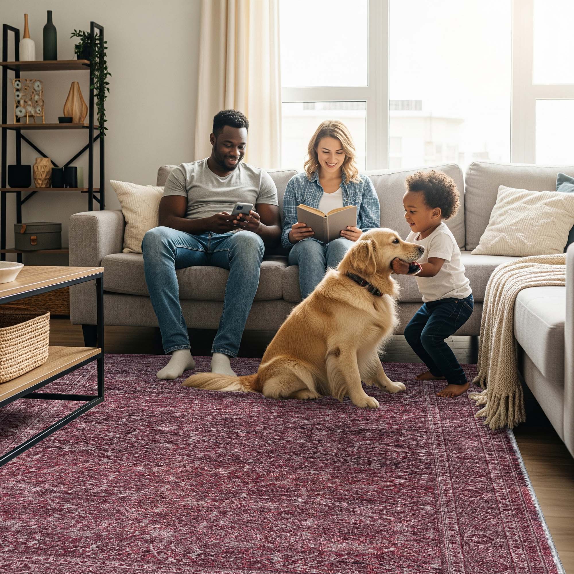 Hermine Red Brown Distressed Persian Vintage Rug