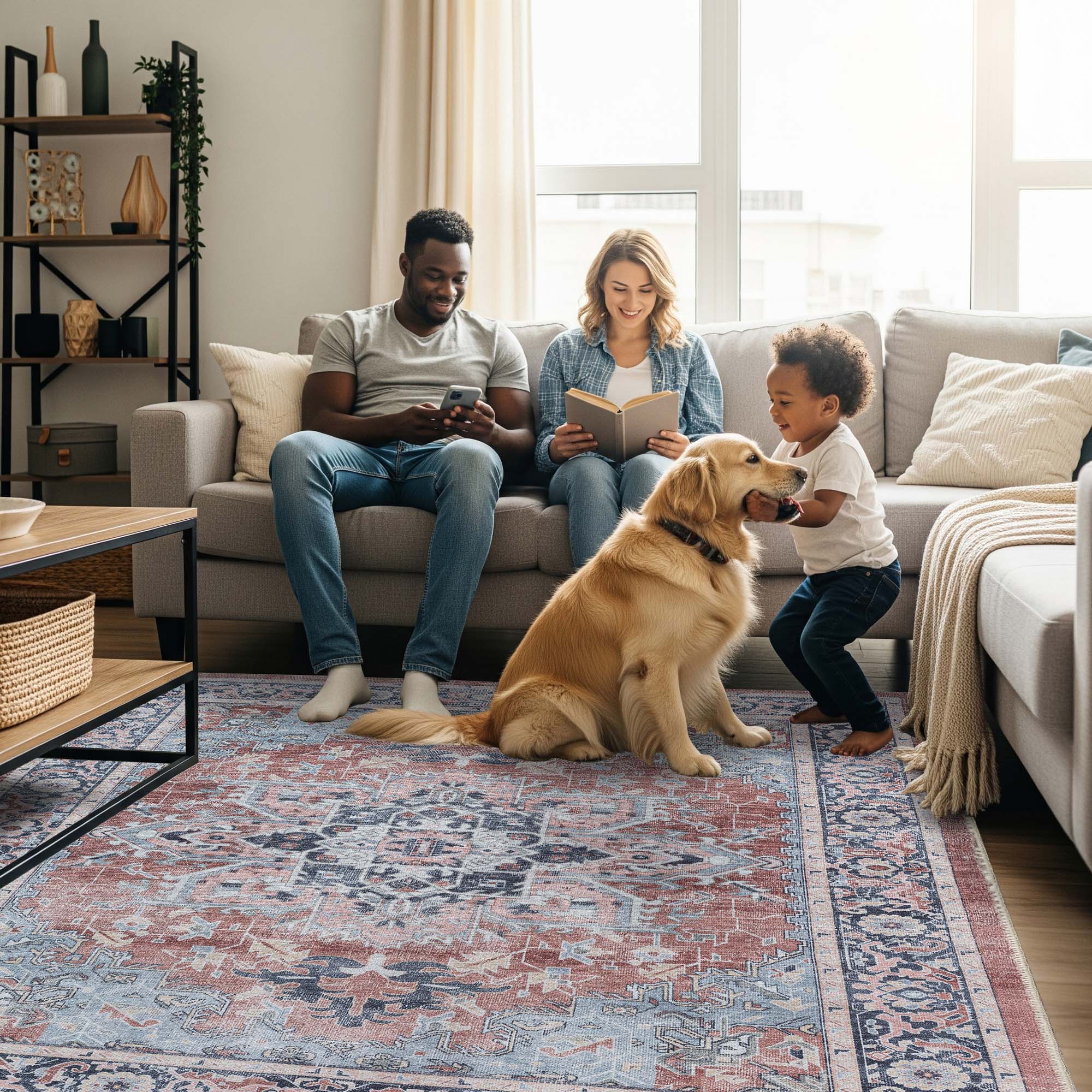 Esme Earth Tone Brown Heriz Persian Rug