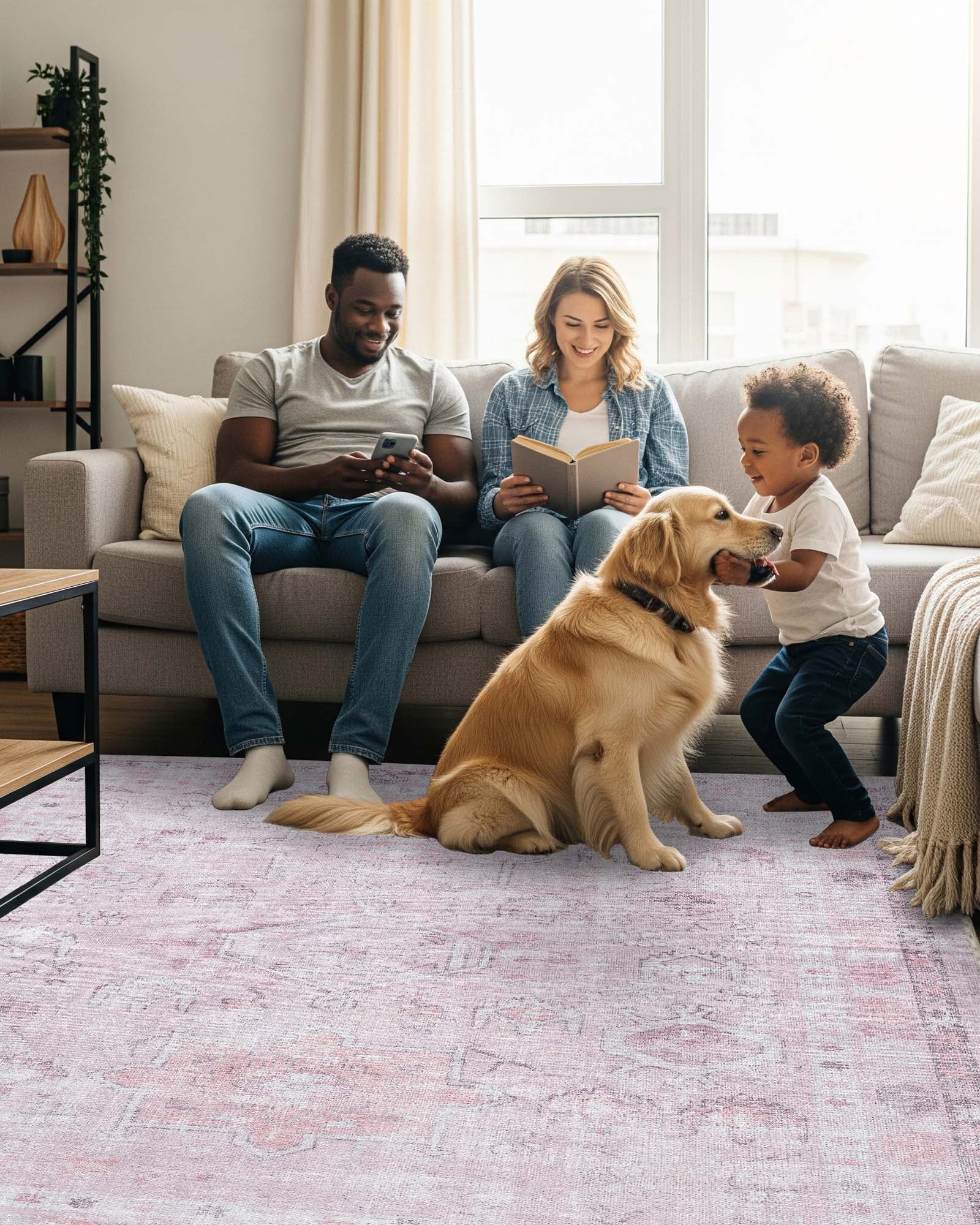 Leonie Pink Pale & Dusty Persian Vintage Rug