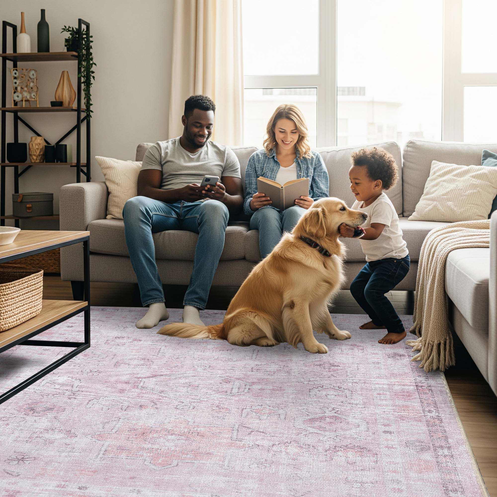 Leonie Pink Pale & Dusty Persian Vintage Rug