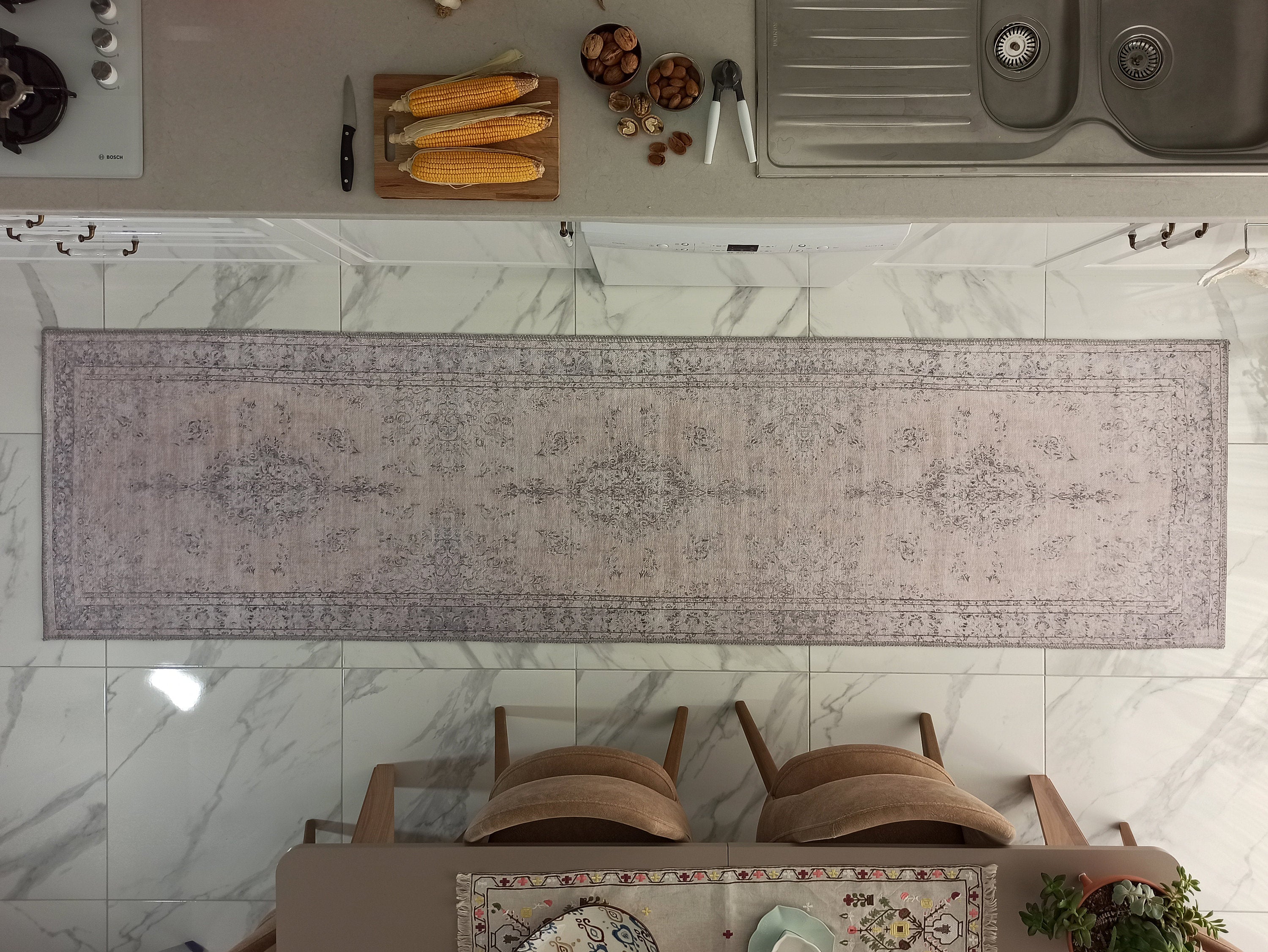 Fara Rug Turkish Neutral Faded Ivory Rug