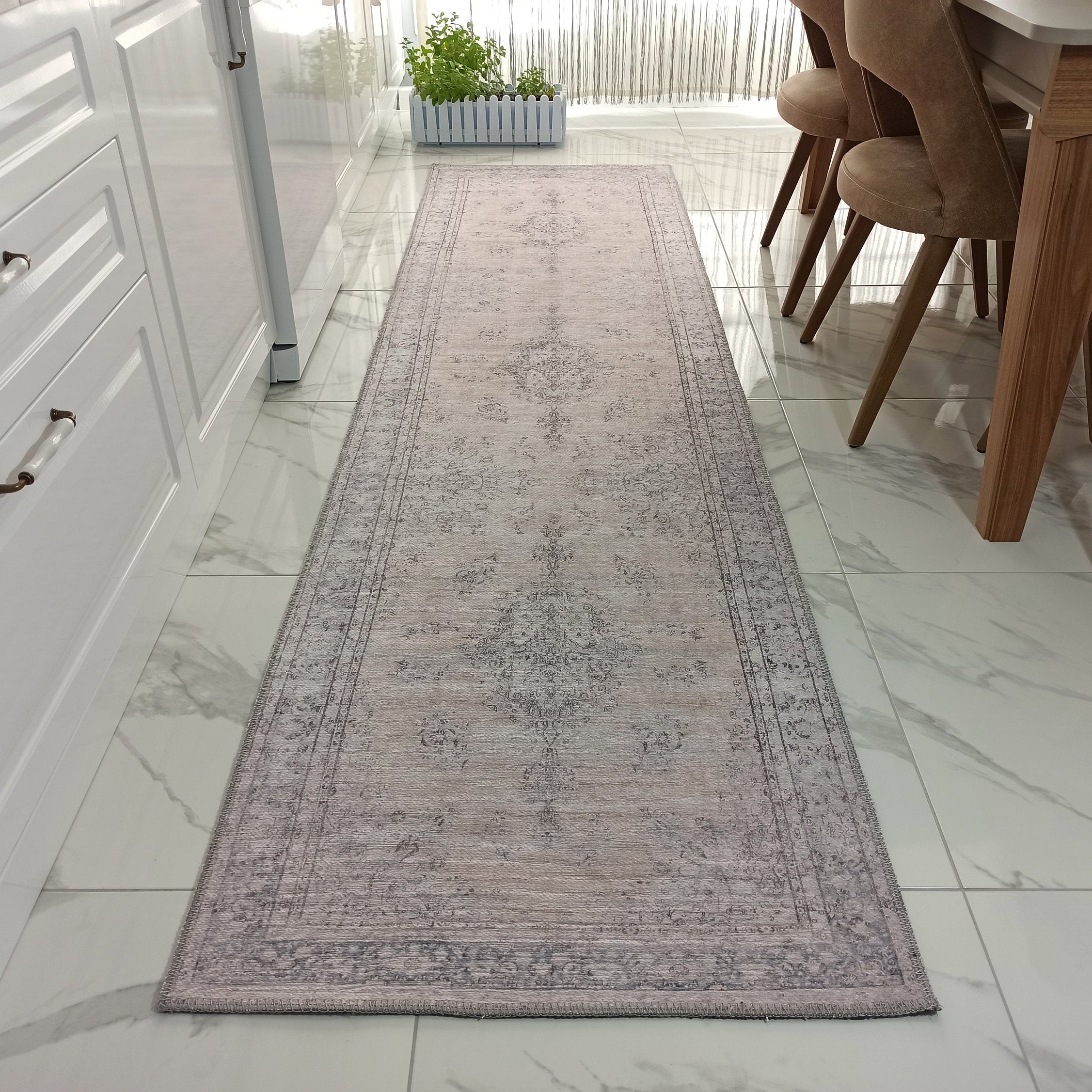 Fara Rug Turkish Neutral Faded Ivory Rug