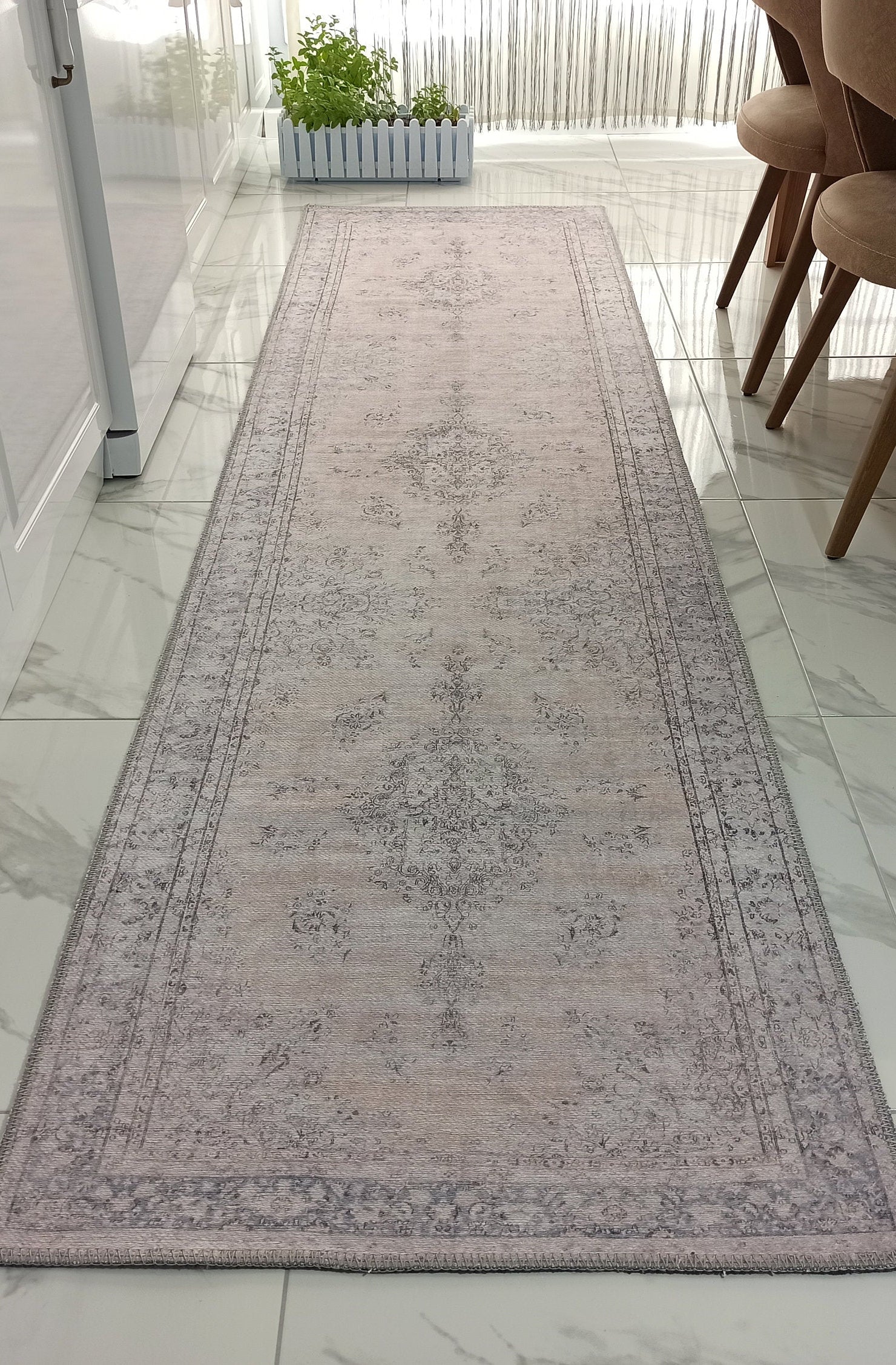 Fara Rug Turkish Neutral Faded Ivory Rug