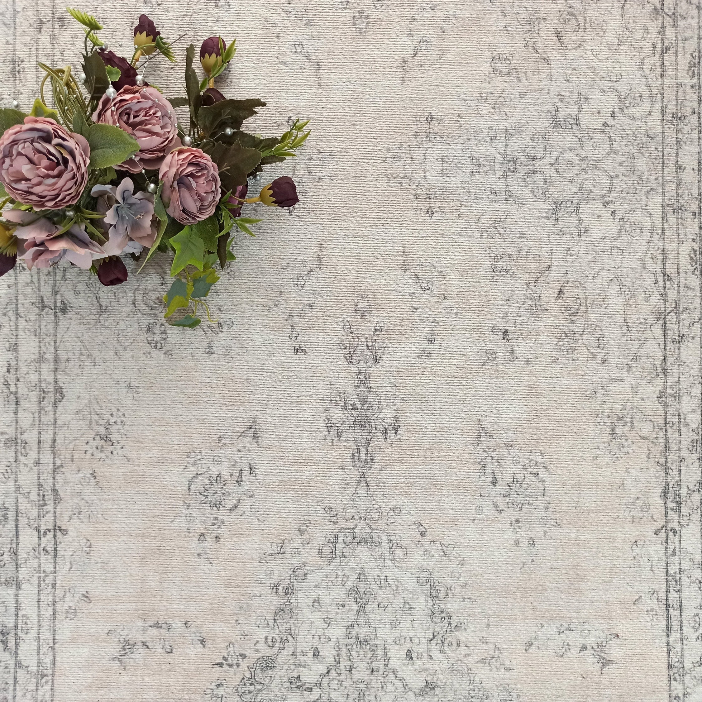 Fara Rug Turkish Neutral Faded Ivory Rug