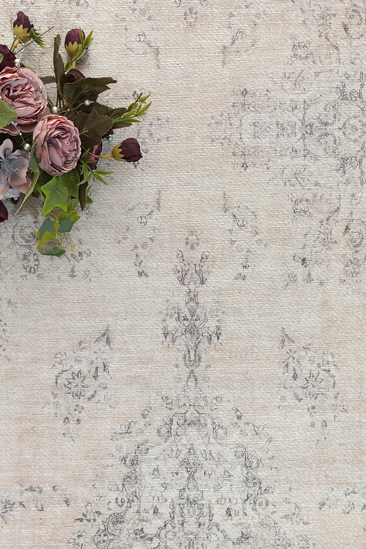 Fara Rug Turkish Neutral Faded Ivory Rug