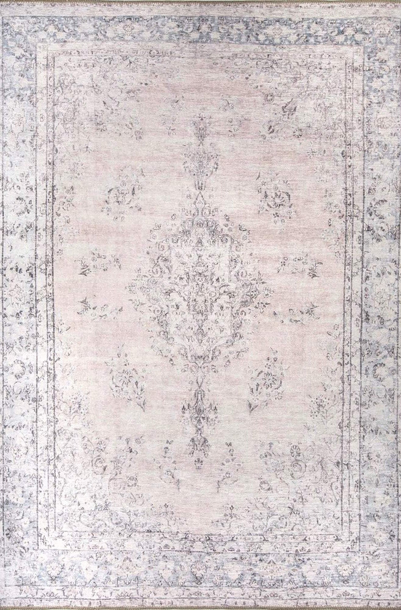 Fara Rug Turkish Neutral Faded Ivory Rug