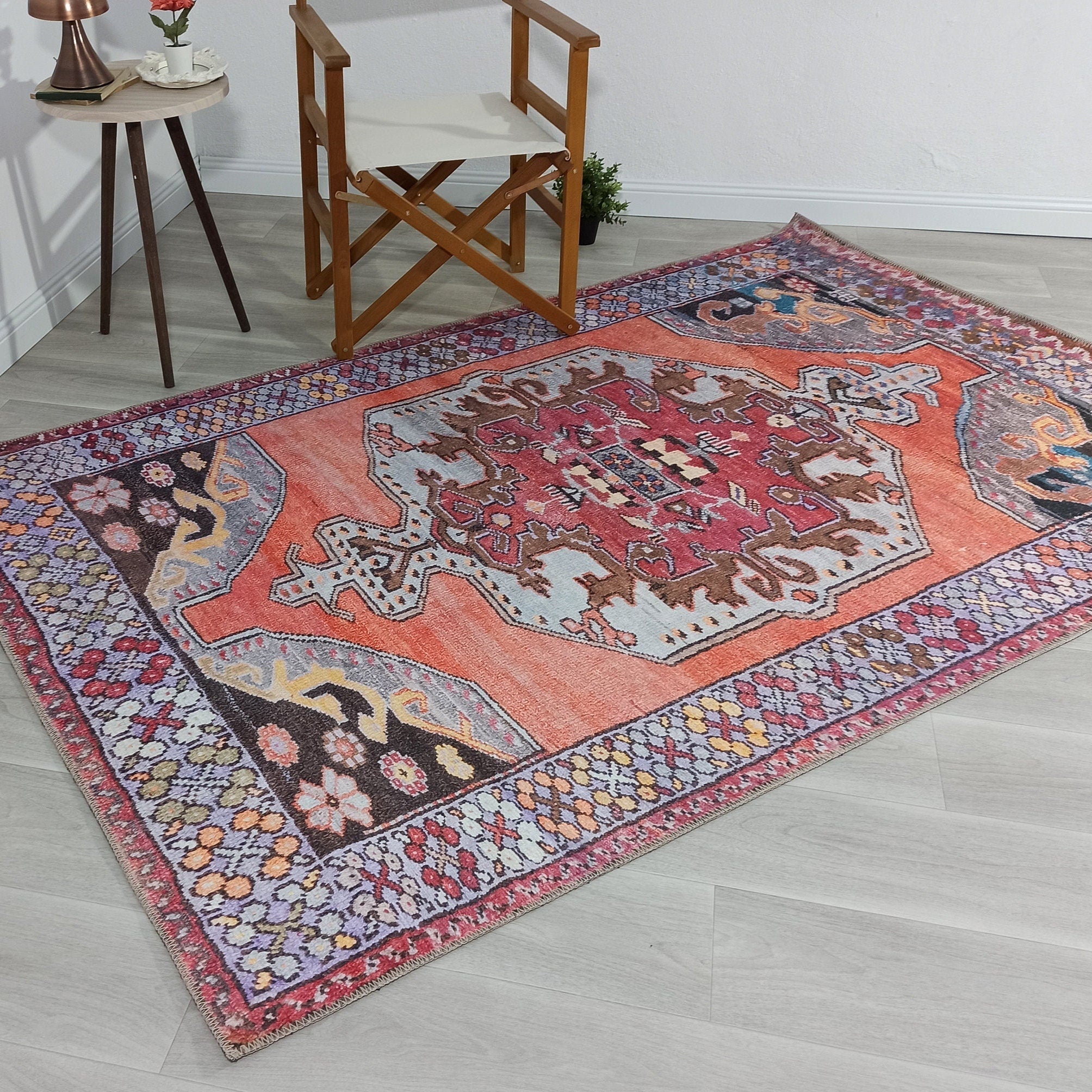 Farda Rug Turkish Blush Coral Pink Rug
