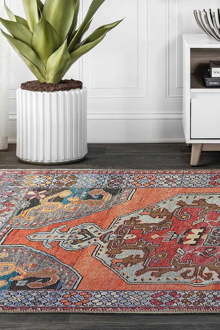 Farda Rug Turkish Blush Coral Pink Rug