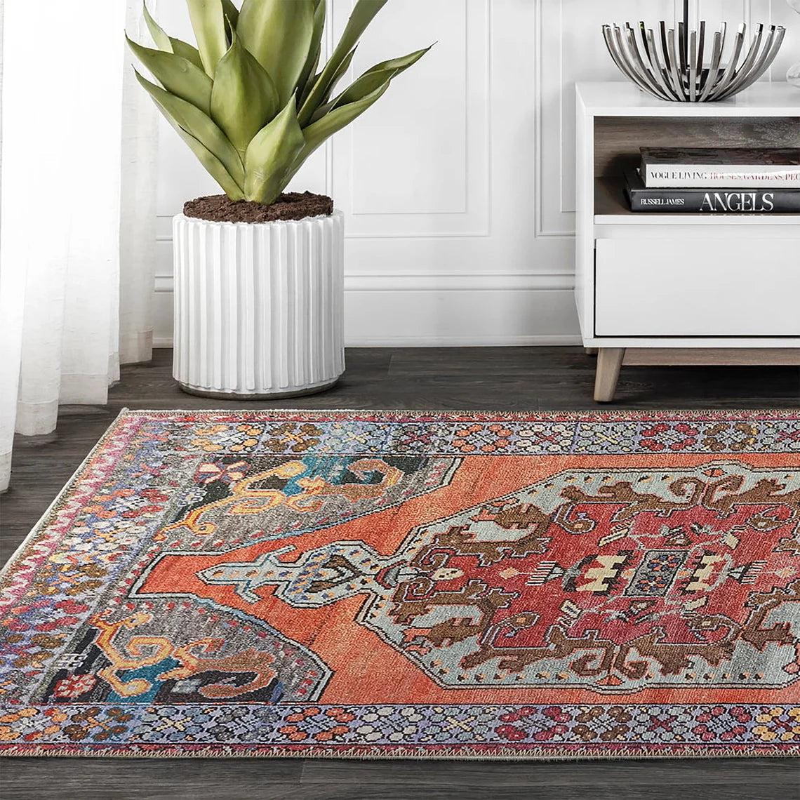 Farda Rug Turkish Blush Coral Pink Rug