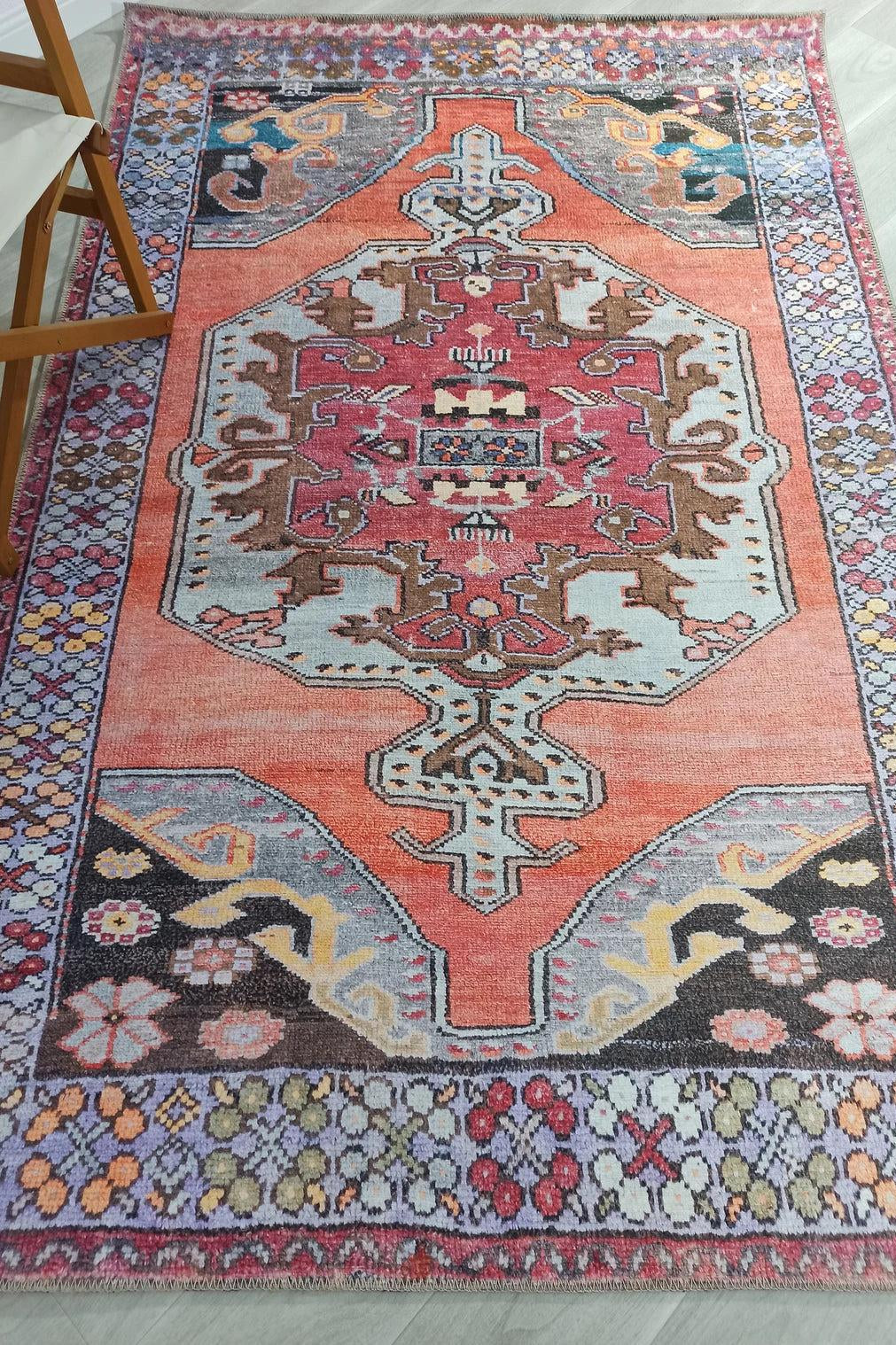 Farda Rug Turkish Blush Coral Pink Rug