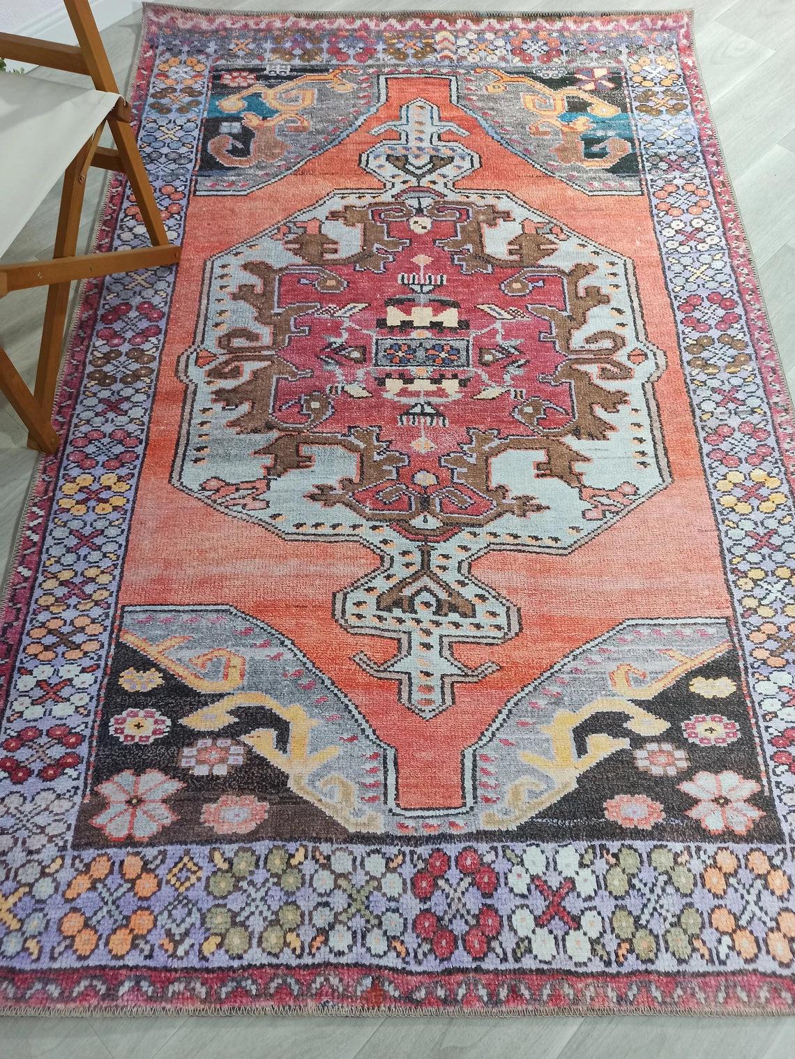 Farda Rug Turkish Blush Coral Pink Rug
