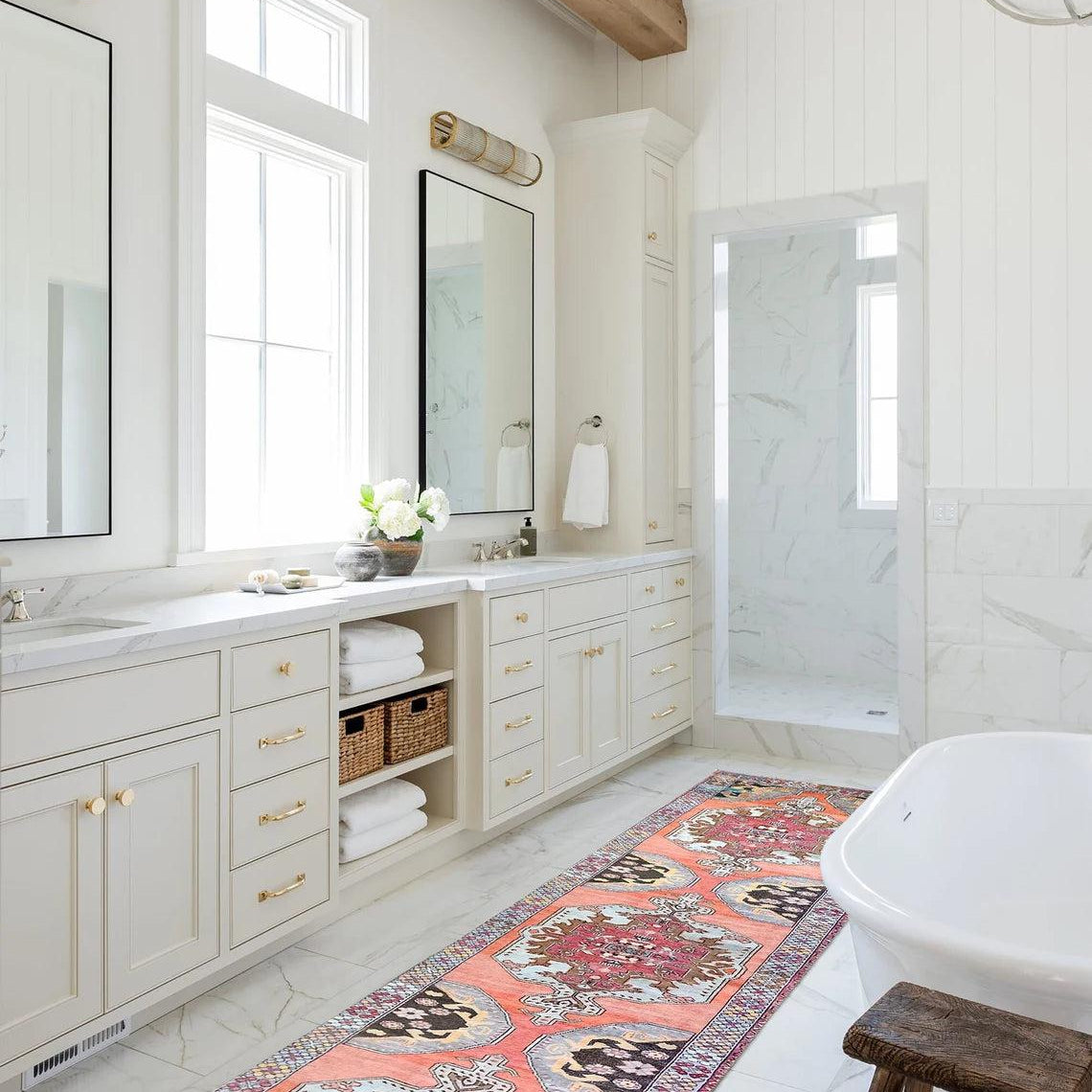 Farda Rug Turkish Blush Coral Pink Rug