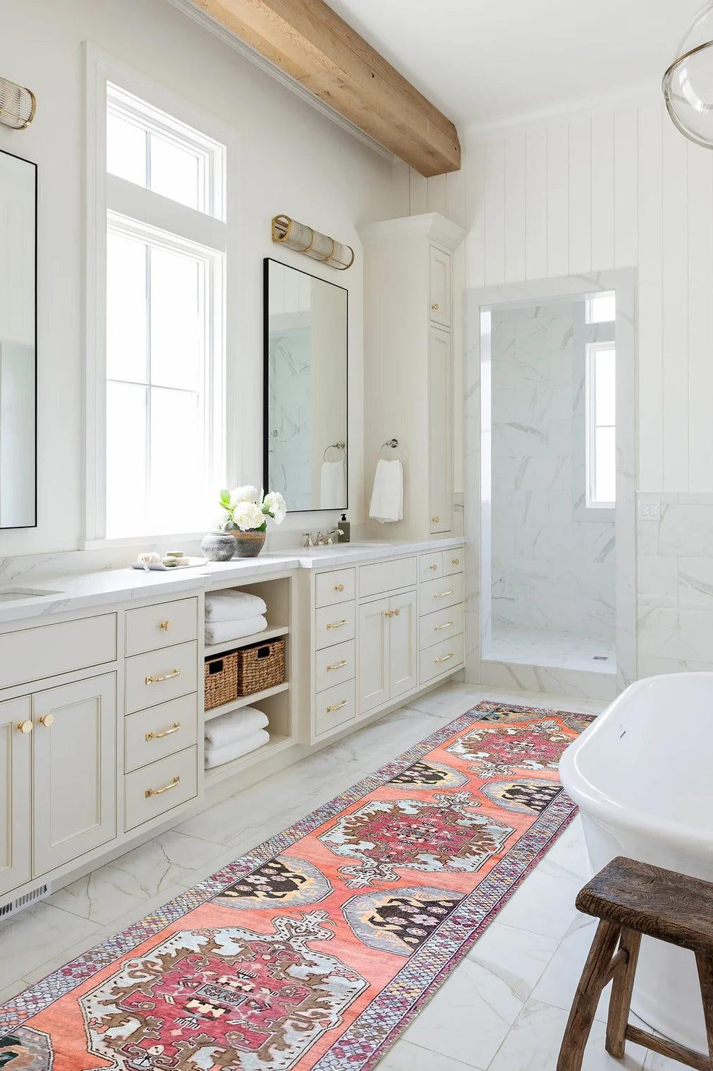 Farda Rug Turkish Blush Coral Pink Rug